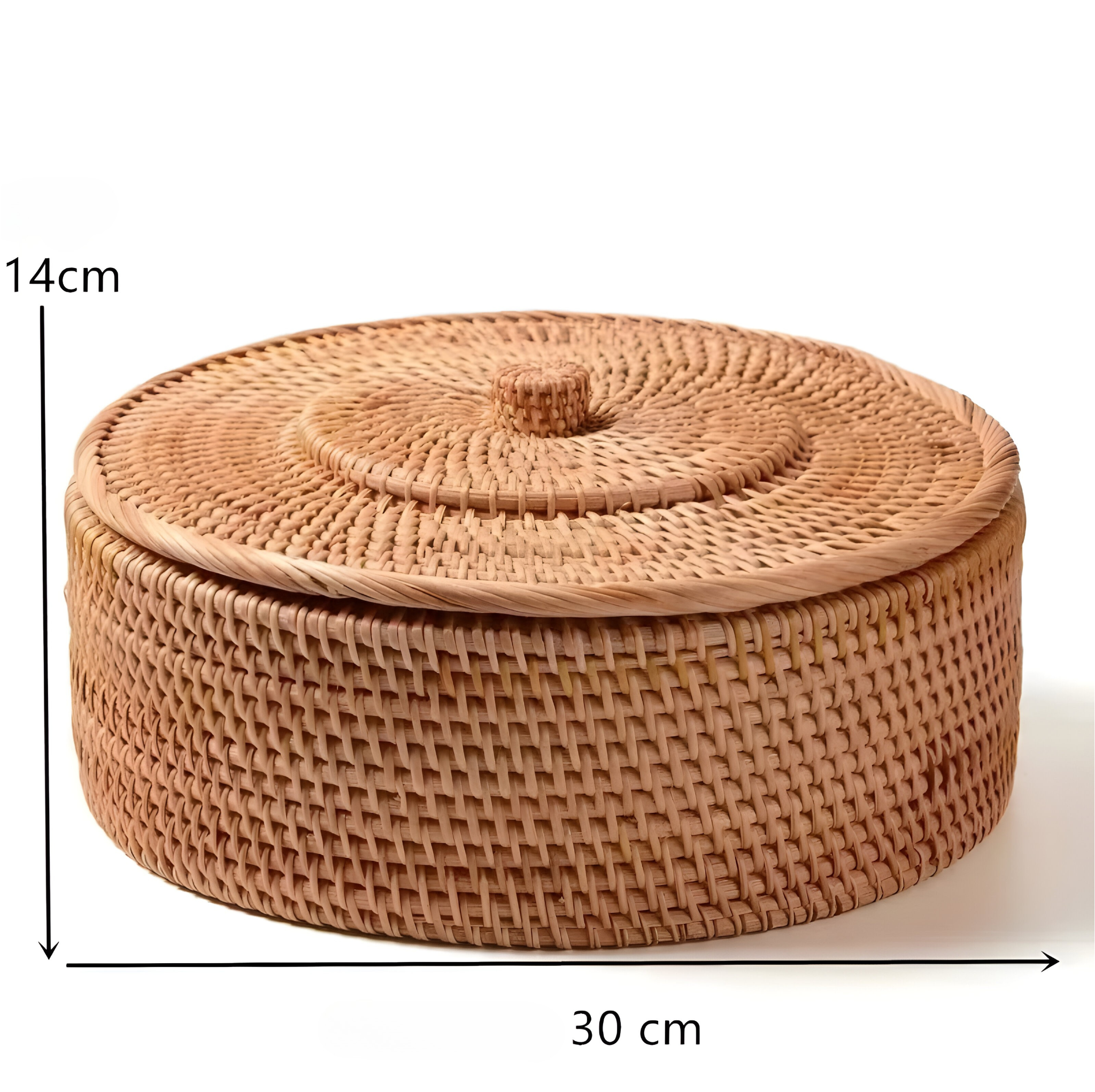 RusticBreeze Basket - Handgefertigte Rattan Aufbewahrungsbox mit Deckel