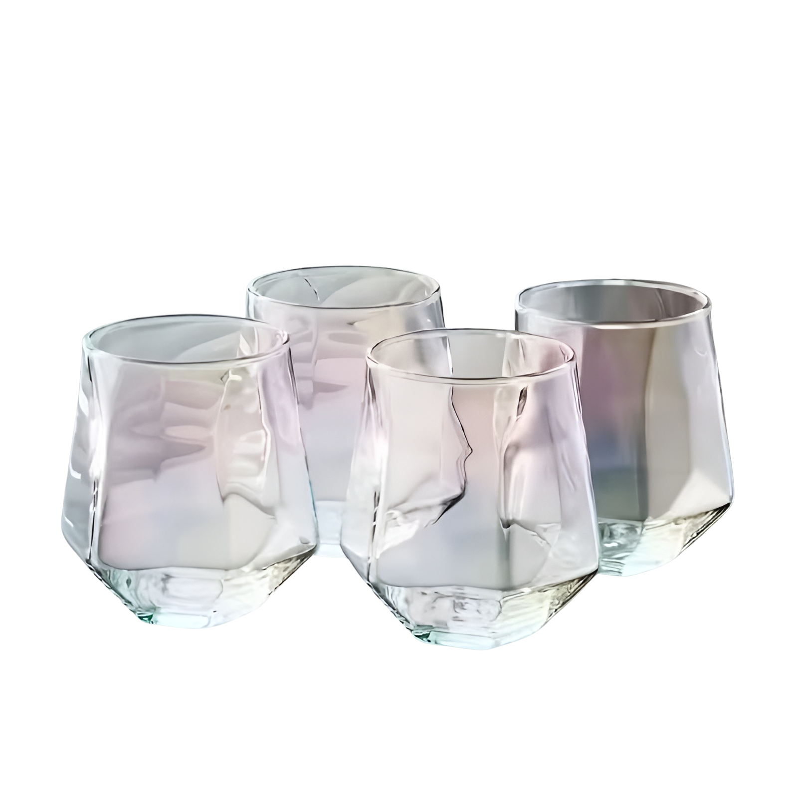 Glasbecher Im Transparenten Design 4er-set – Stilvolles Und Dekoratives Design | 300 Ml Glasbecher Für Wasser Saft