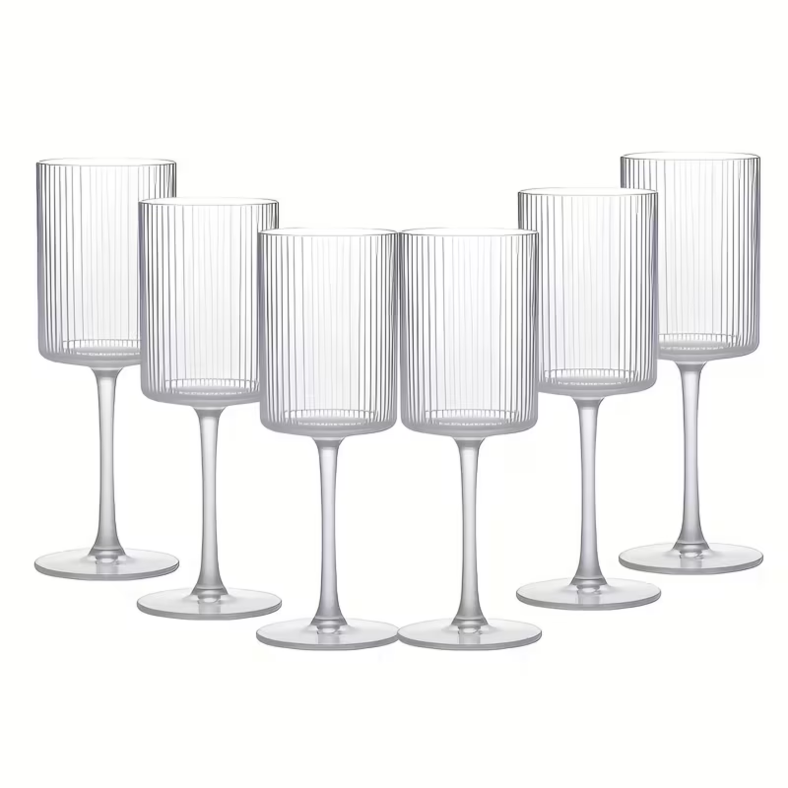Kristallglas mit Vintage-Rillen – Transparent & Dekorativ | Elegantes Glas für Alltag und Tischkultur - Wohnzubehör