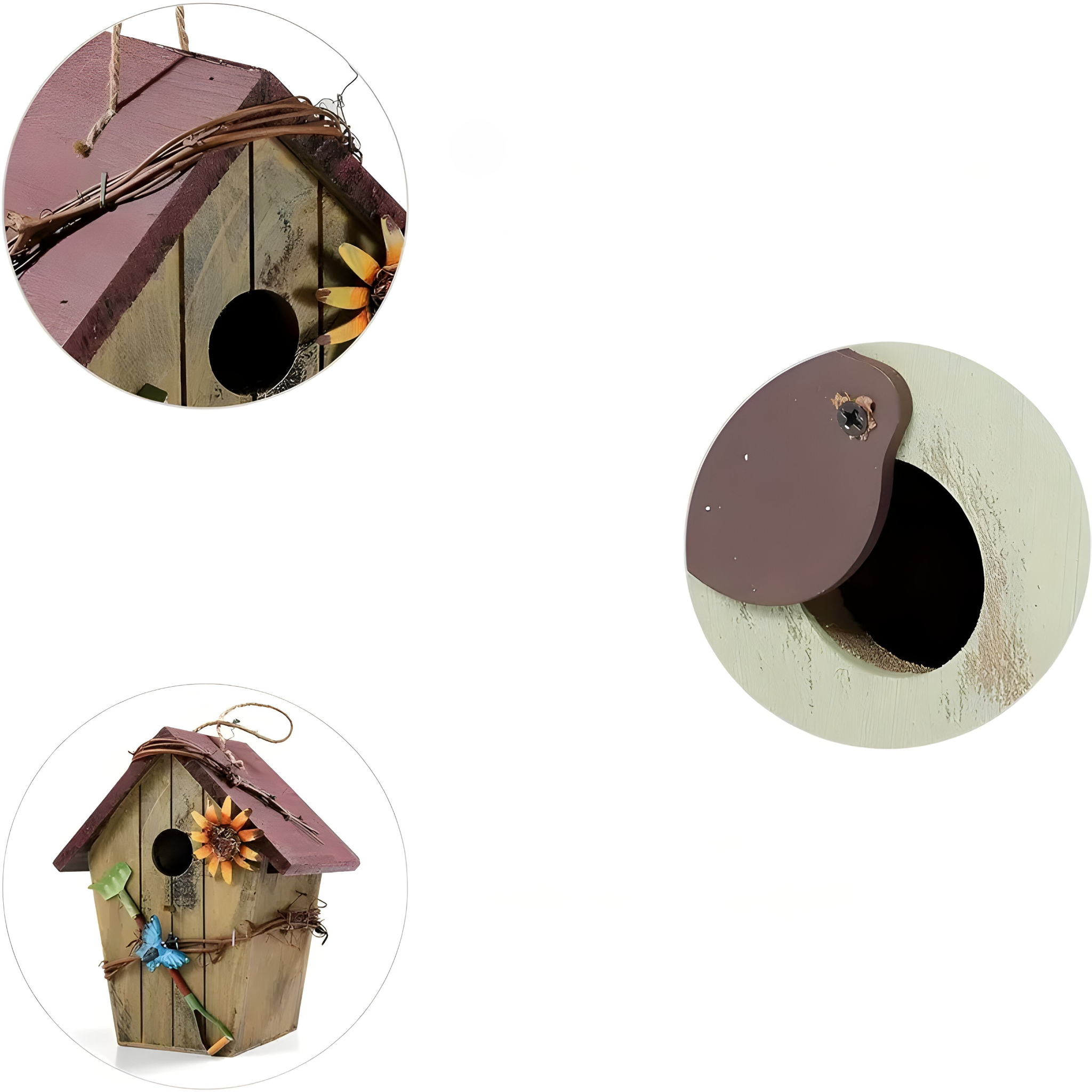 GardenPerch Nest - Dekoratives Holz Hängendes Vogelhaus