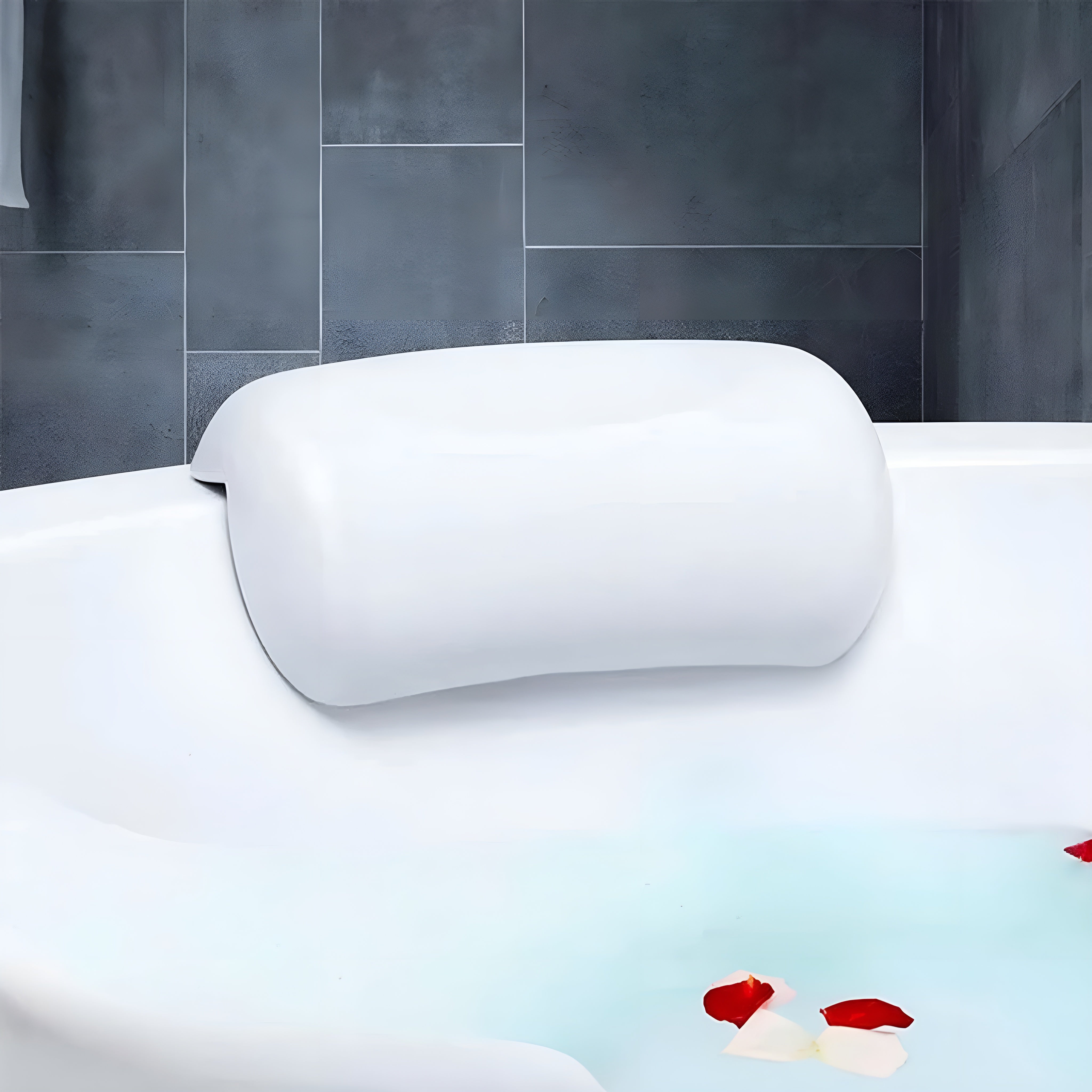 Badewannenkissen – Wasserdicht & Rutschfest | Weiches Memory Foam Kopf- & Rückenpolster mit Saugnäpfen