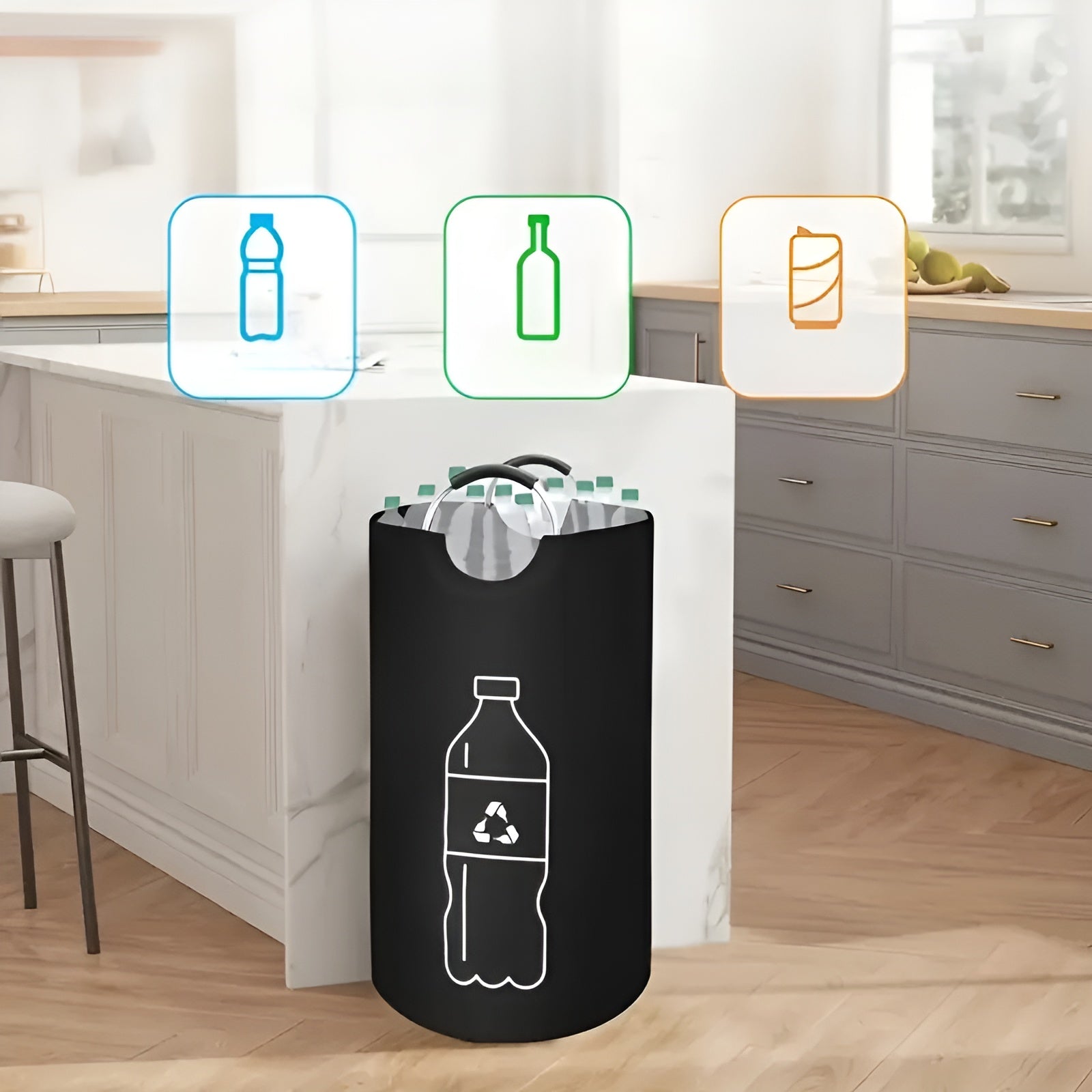 Faltbare Recycling-Tonne – Extra Groß & Platzsparend | Vielseitiger Aufbewahrungskorb für Zuhause
