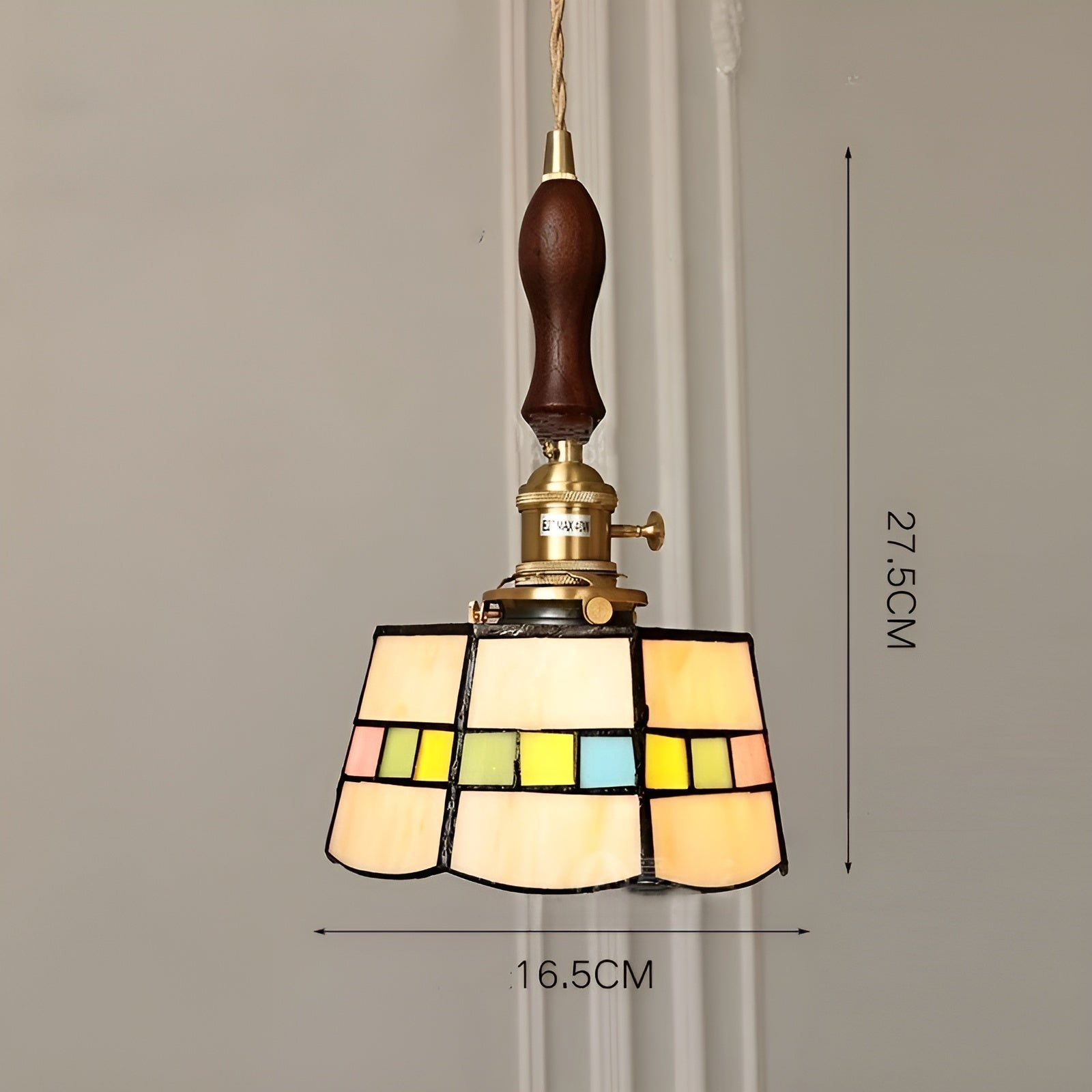 Europäische Vintage-Pendelleuchte – Stilvolle LED-Pendelleuchte aus Holz und Kupfer | Mit Glaskuppel im Design für Wohnzimmer und Esszimmer