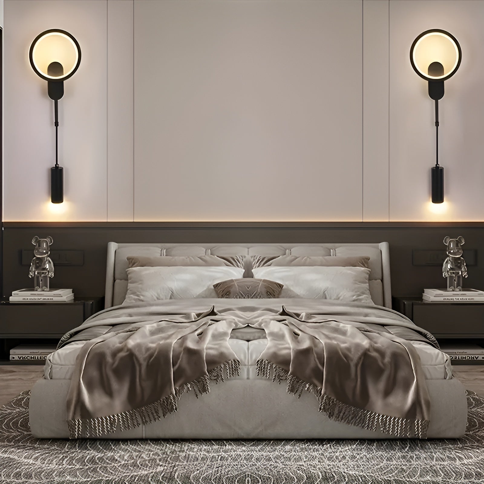 LED-Wandlampe – Stilvolle Schwarz-Goldene Leuchte | Dekorative Beleuchtung für Wohnzimmer, Schlafzimmer & Flur