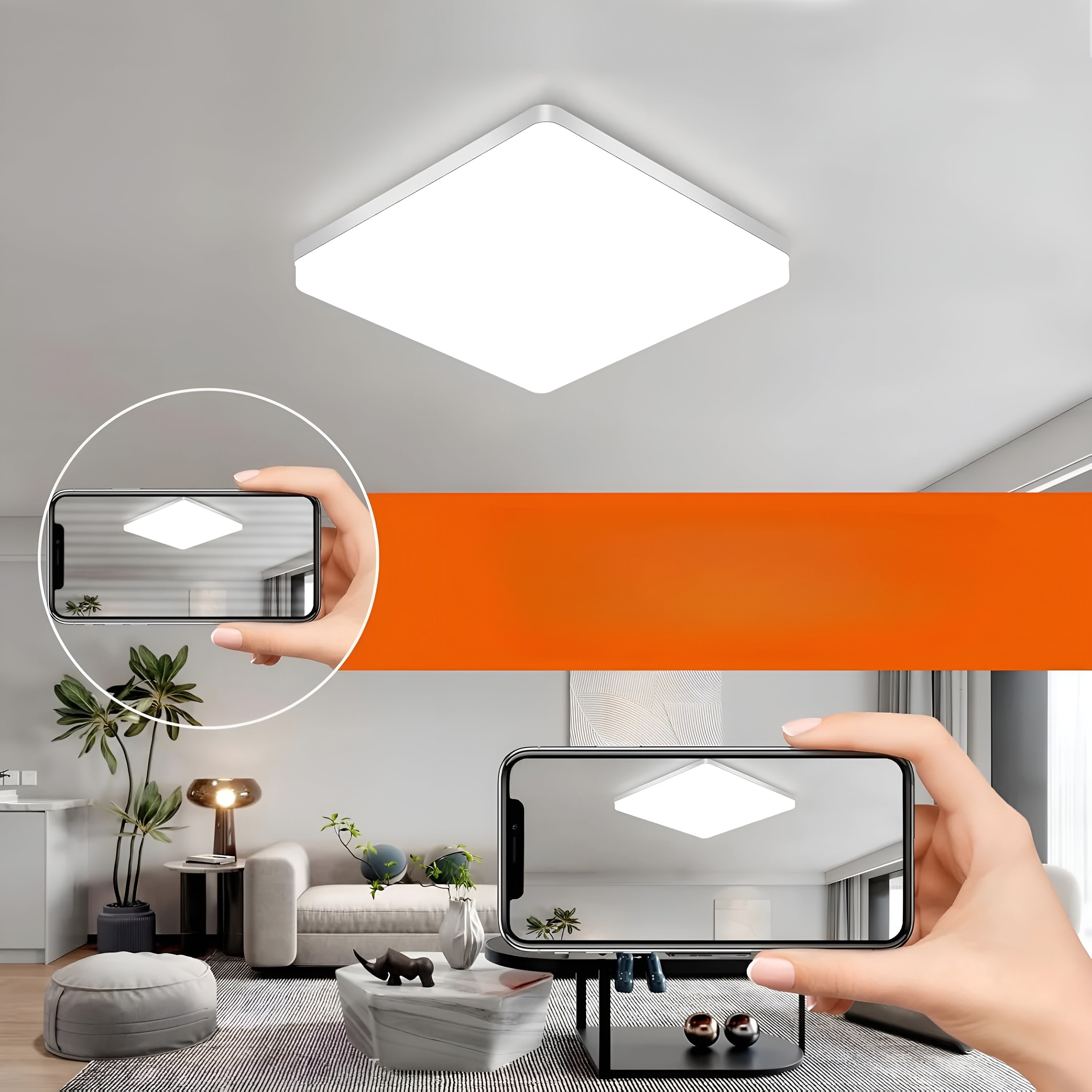 Quadratische LED-Deckenleuchte – Gleichmäßiges, Angenehmes Licht | Für Wohnzimmer & Bad geeignet