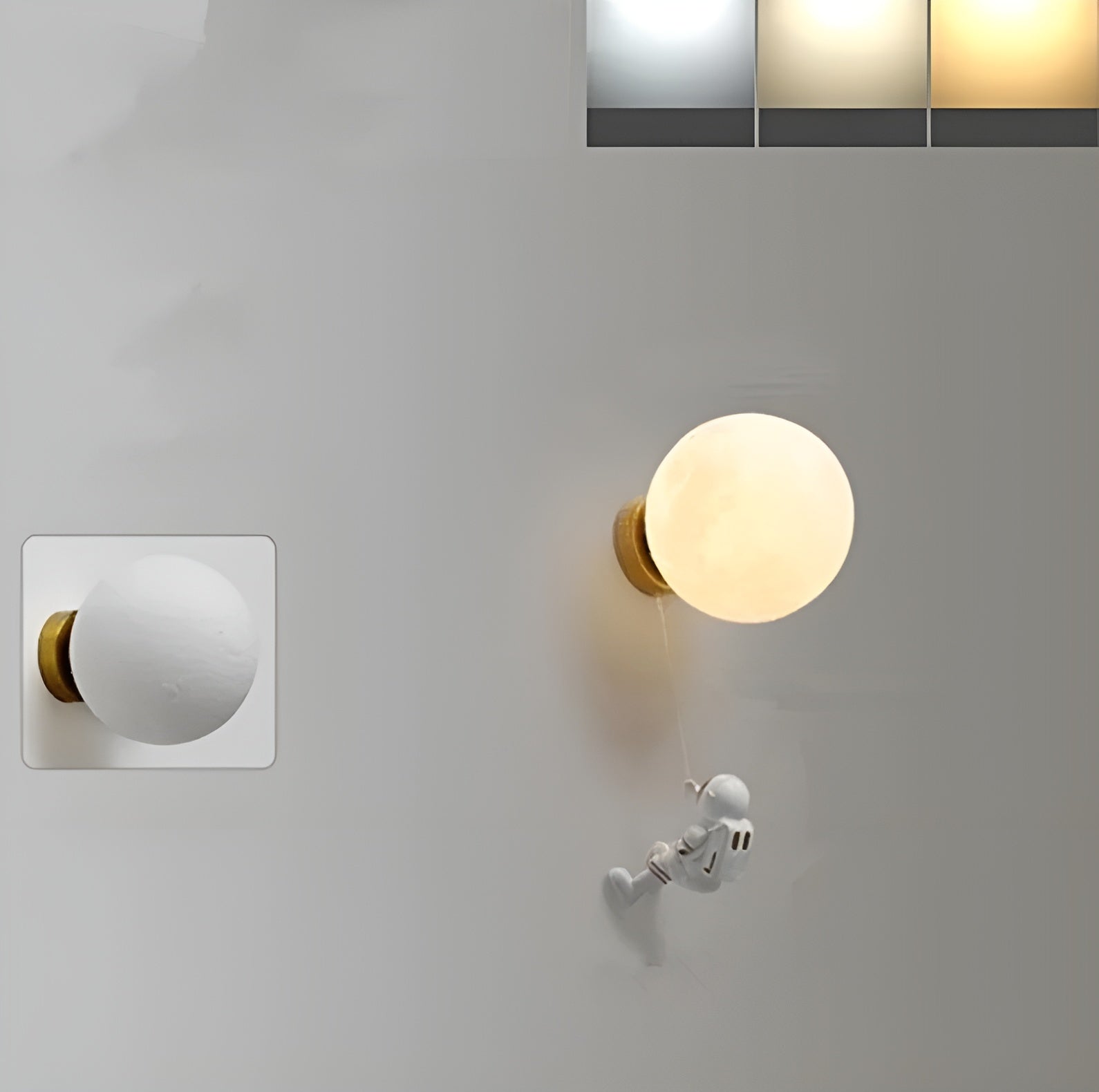 Astronauten-Wandlampe – Dekorative Lampe mit Planet & Glaskugel | Perfekt fürs Kinderzimmer & Nachttisch