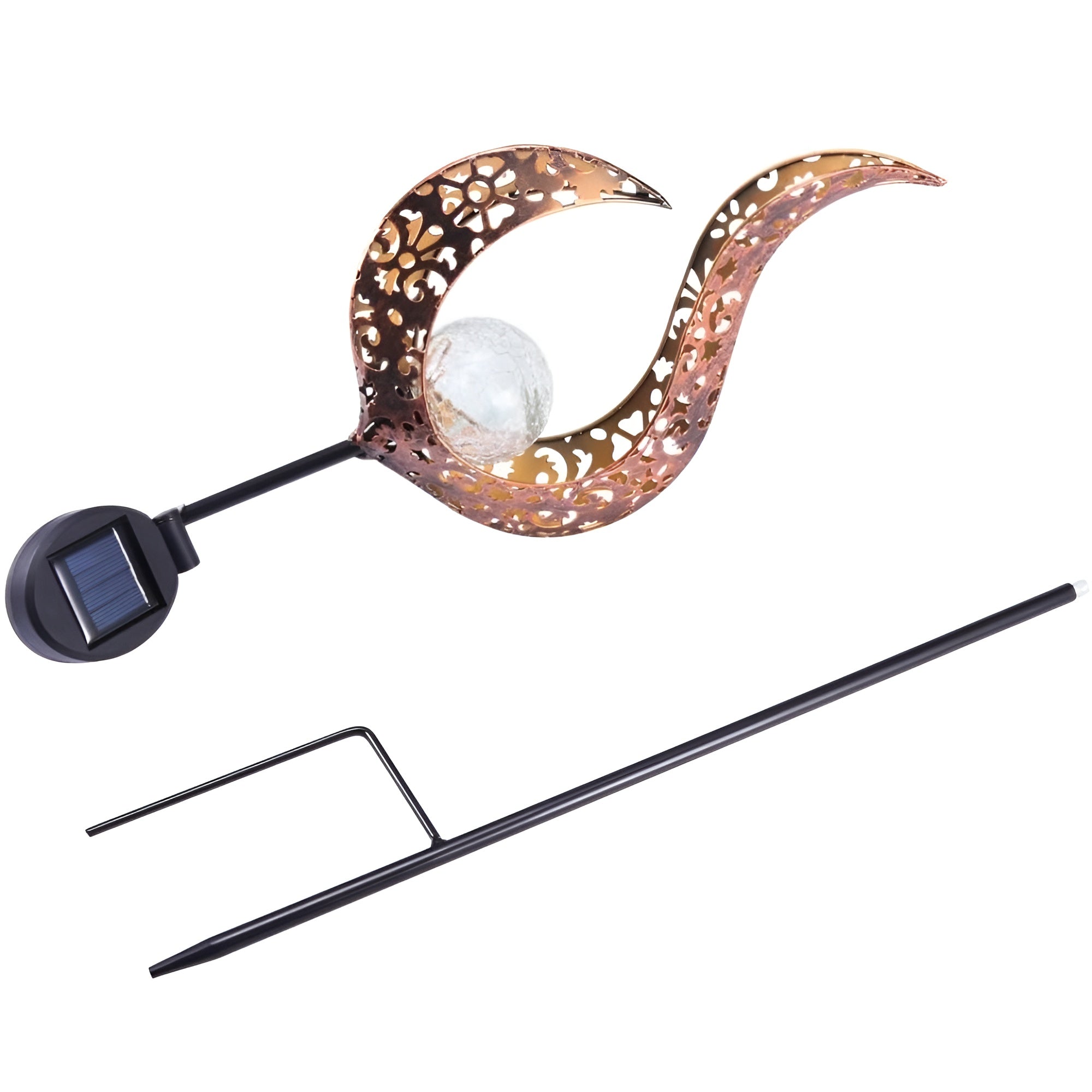 Solar-Gartenlampe aus Metall – Warmes LED-Licht | Dekorativ für Terrasse & Garten