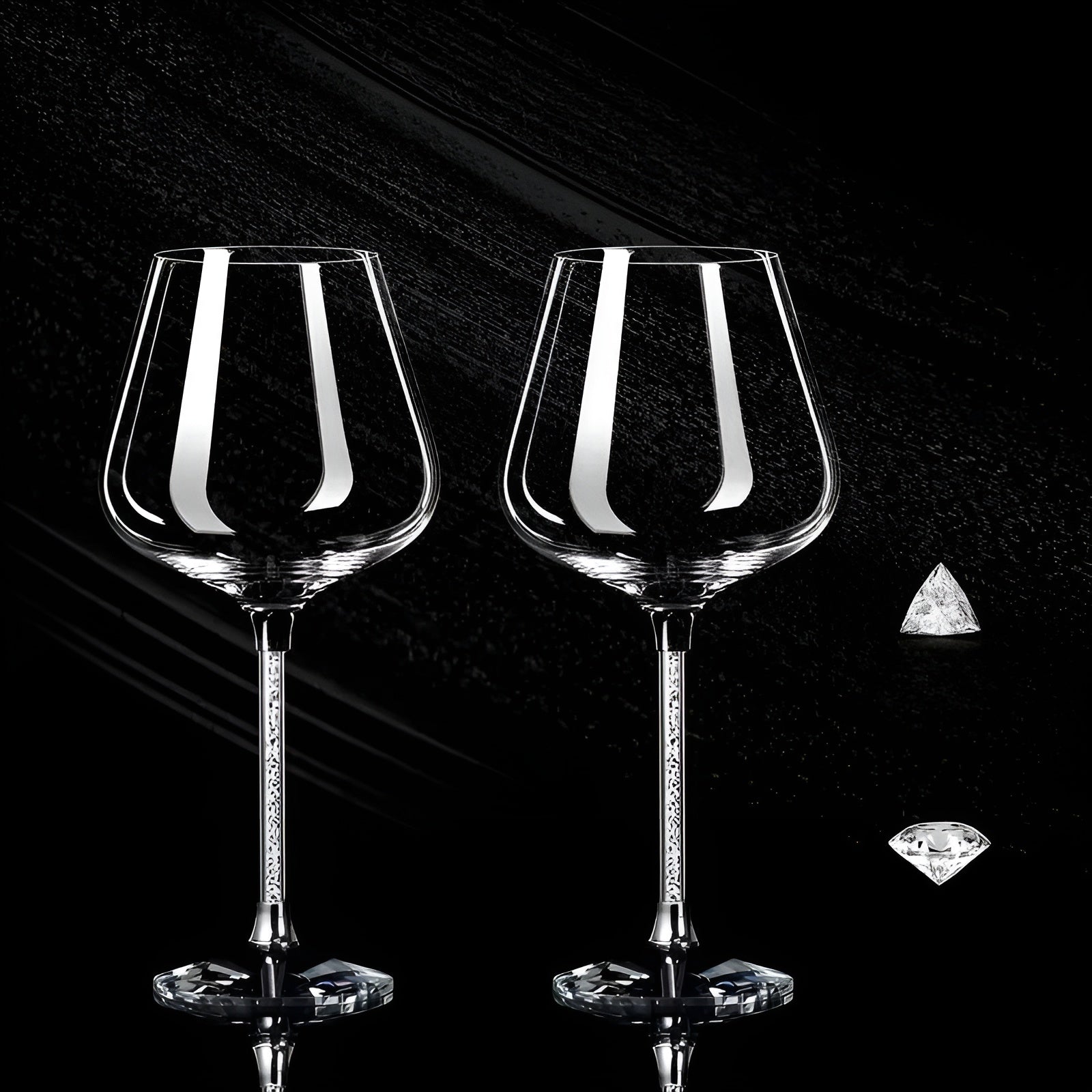 Kristall-Weingläser Set – 2-teilig, Elegant und Luxuriös | Perfekt für Rotwein, Weißwein & Champagner