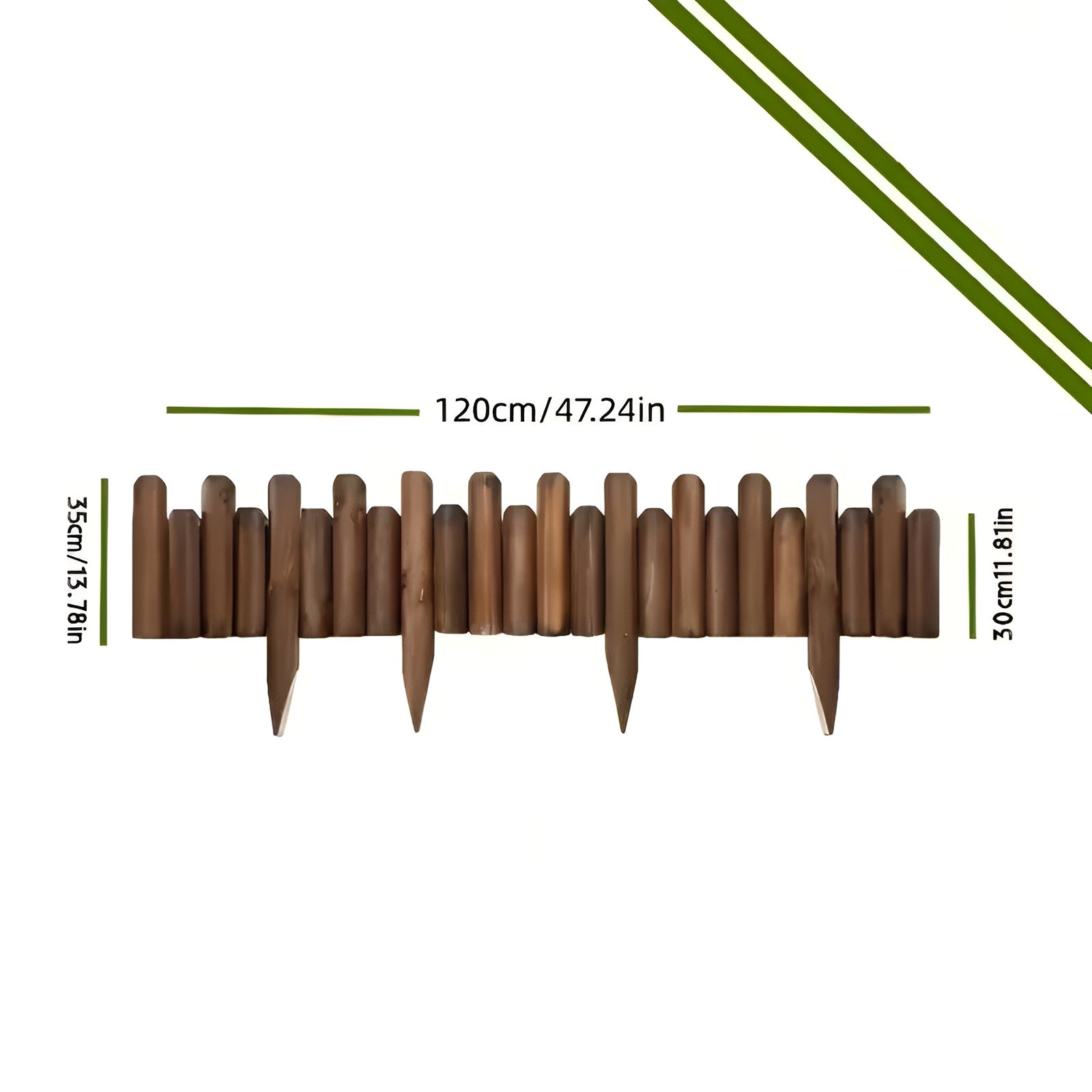 Flexible Holz Rasenkante – Dekorativer Gartenzaun mit Erdspießen | Für Beete, Wege und Rasenflächen