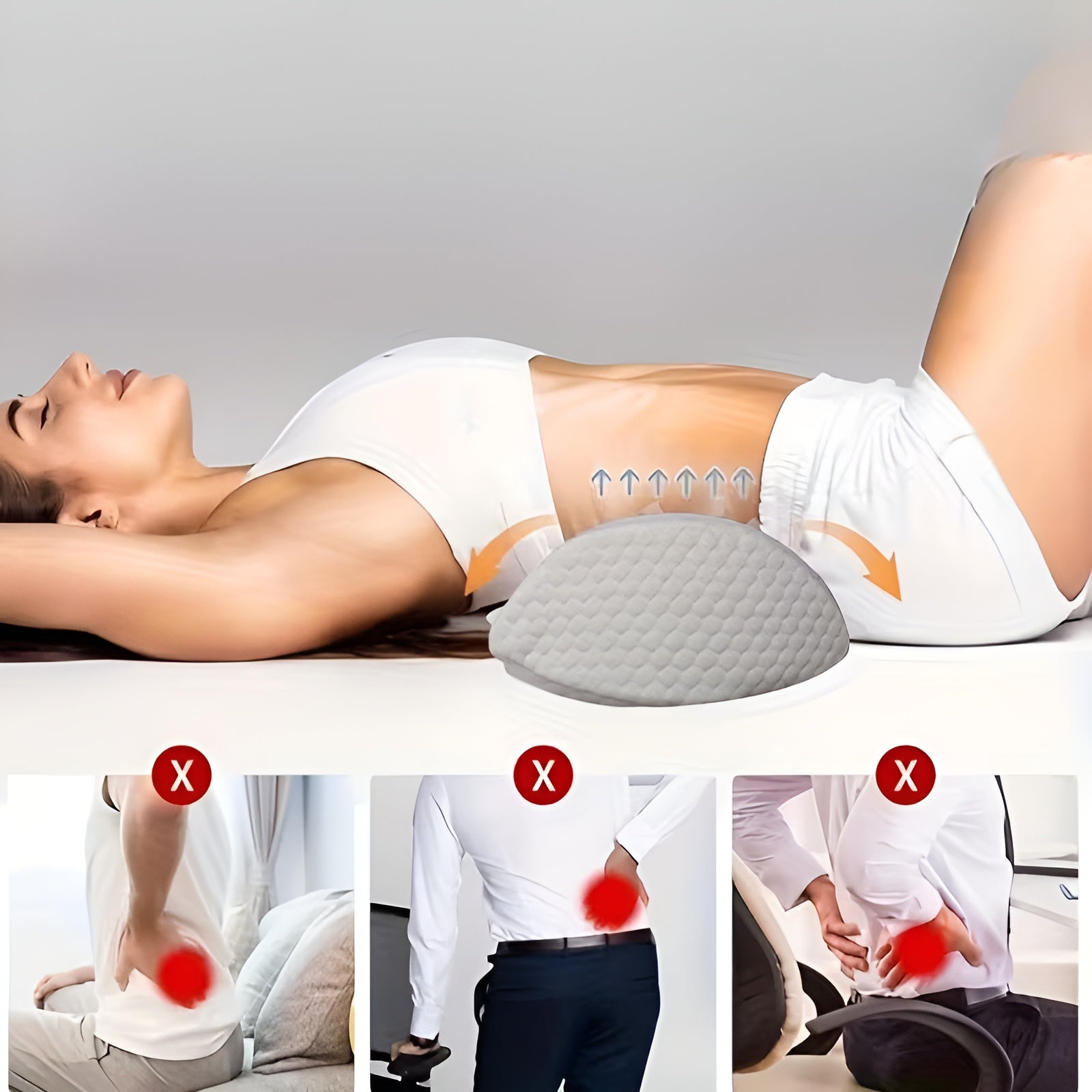 Kühlendes Lenden- & Nackenstützkissen – Ergonomisch und Entlastend | Perfekt für Schlaf und Entspannung - Weiß Blau
