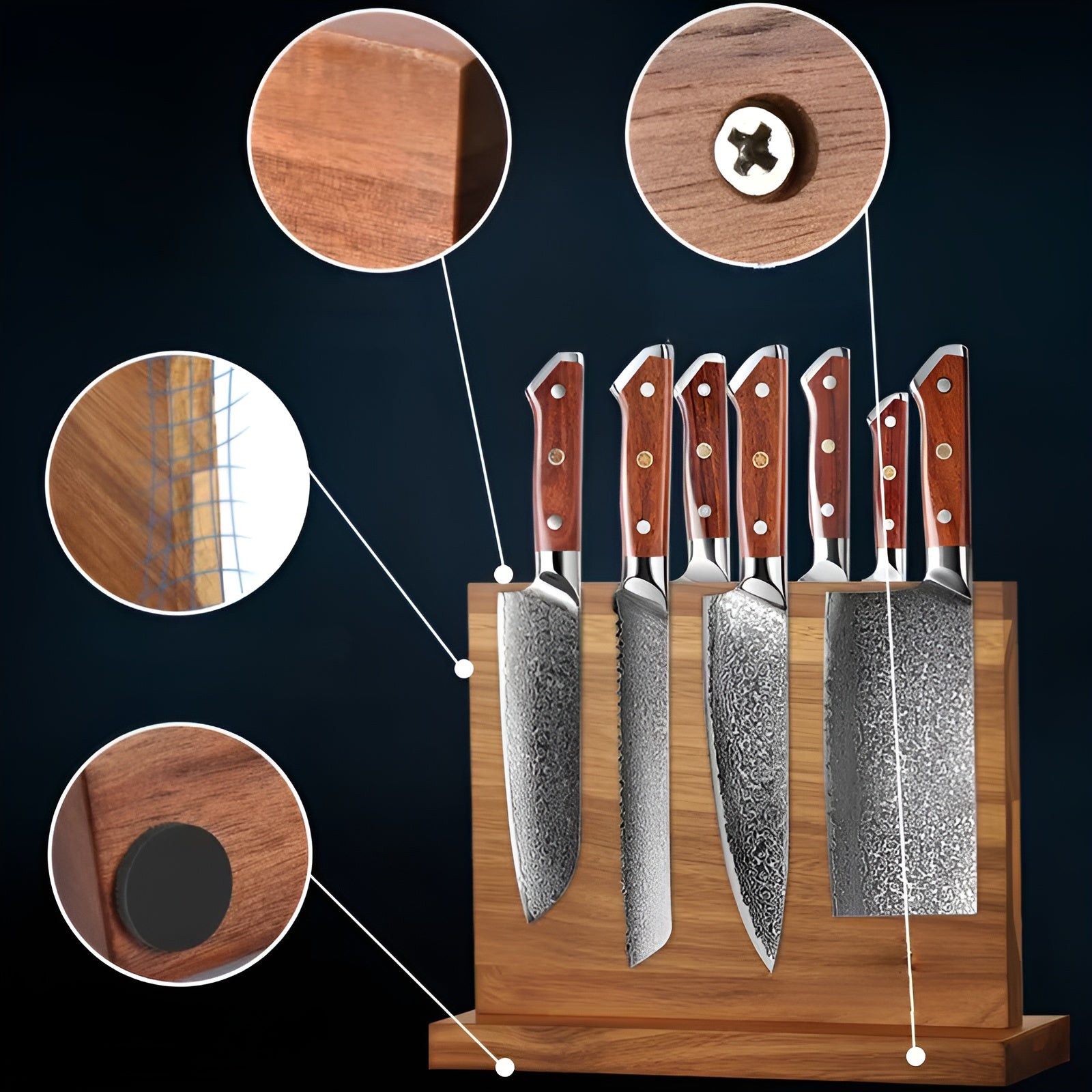 Doppelseitiger Magnetischer Holzblock – Multifunktionaler Halter | Praktische Aufbewahrung Für Küche Und Restaurant