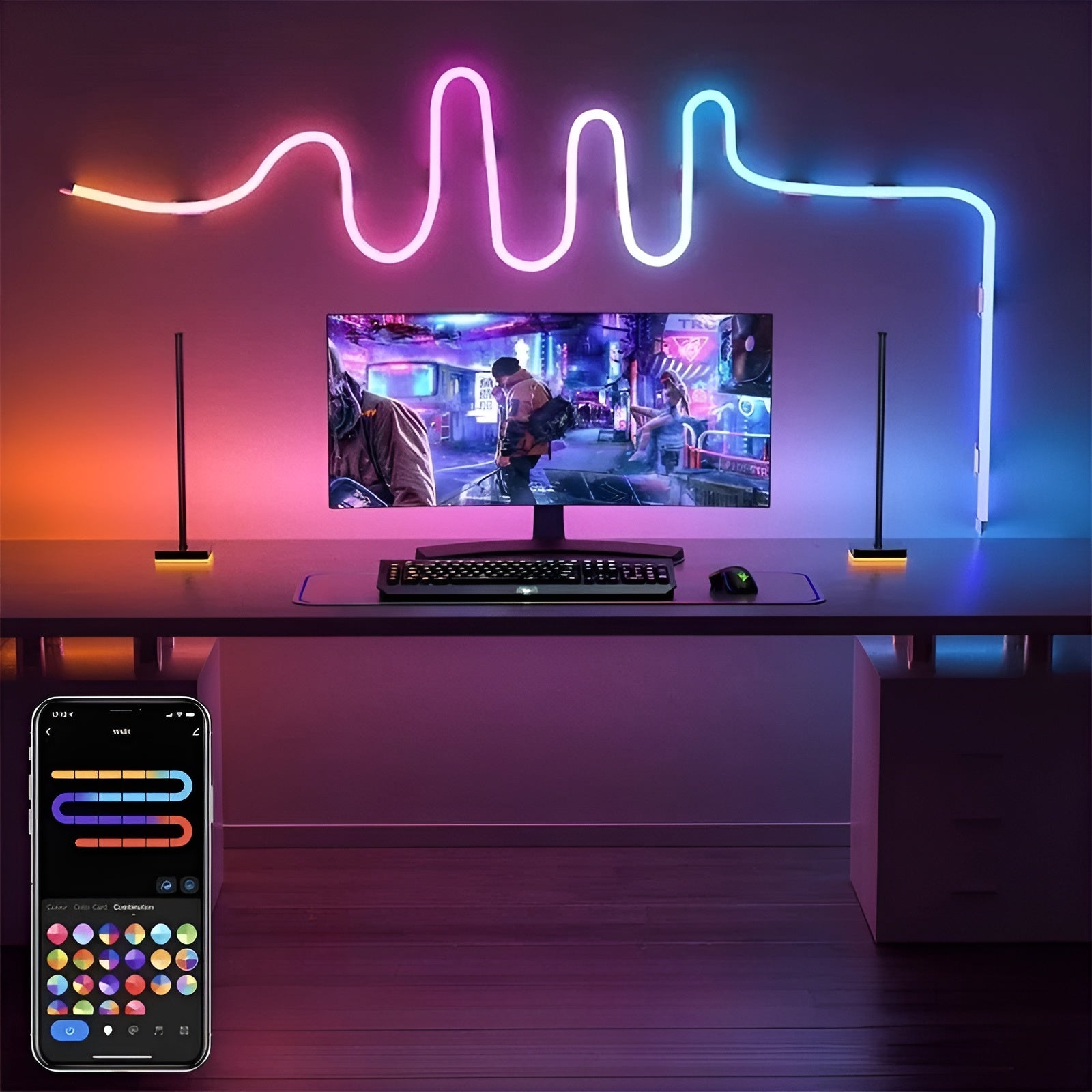 Neon LED Streifen – Flexibel und Dekorativ | Perfekt für Wohnzimmer und Schlafzimmer