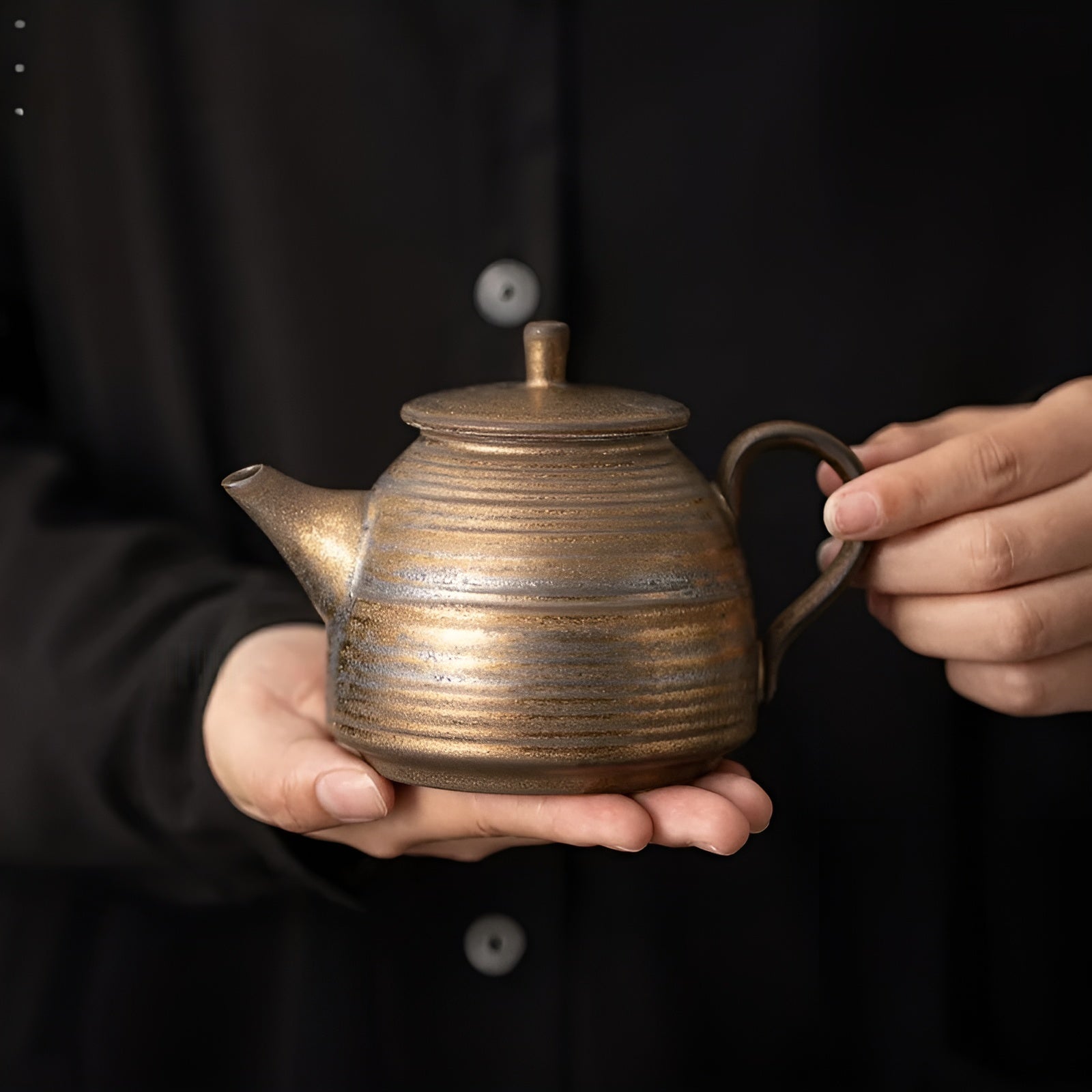 Teekanne aus Eisen mit Glasur – Japanisches Design & Handgefertigt | Perfekt für Gongfu-Teezeremonien
