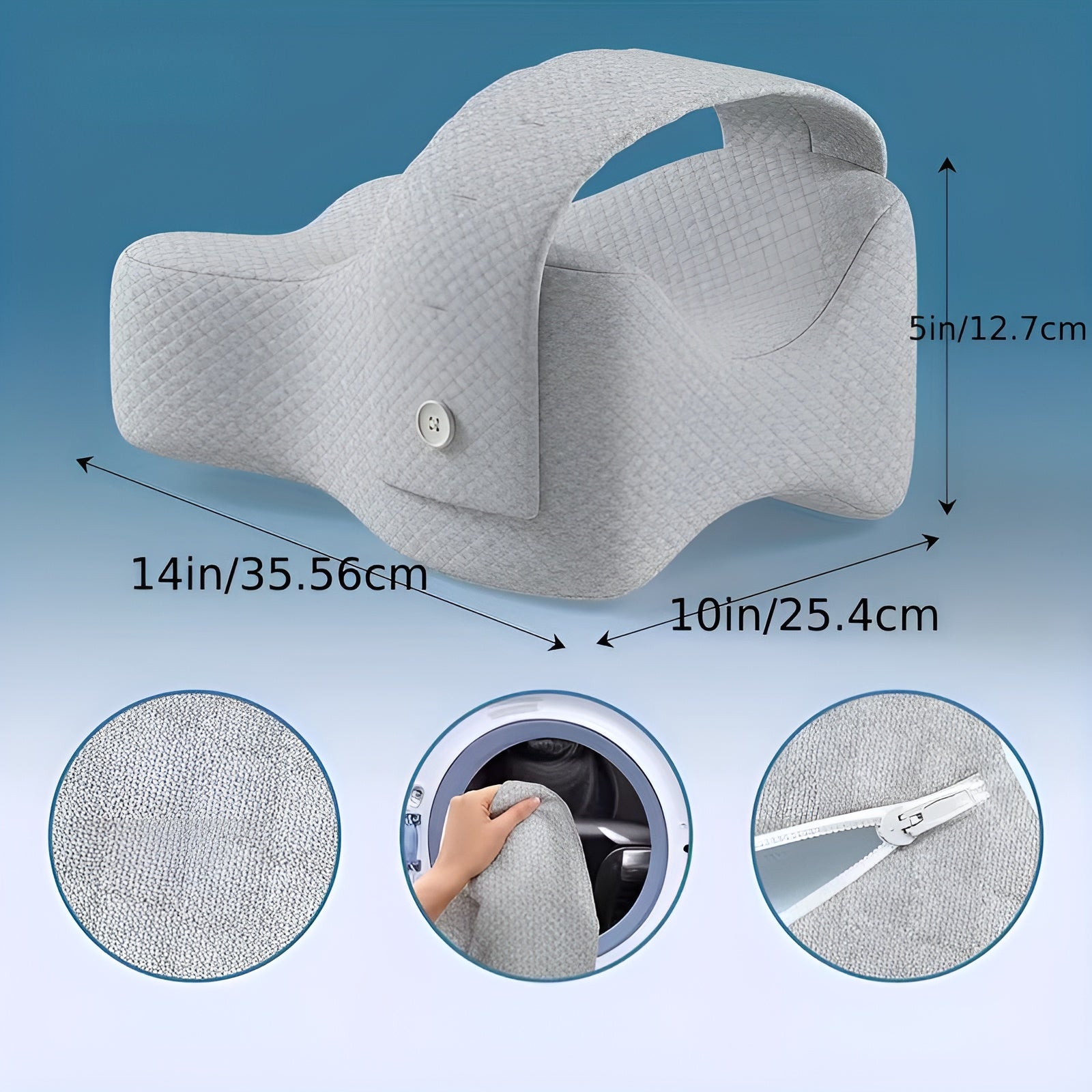 Kniekissen für Seitenschläfer – Ergonomisch & Verstellbar | Entlastung für Knie und Rücken - Grau - Kissen
