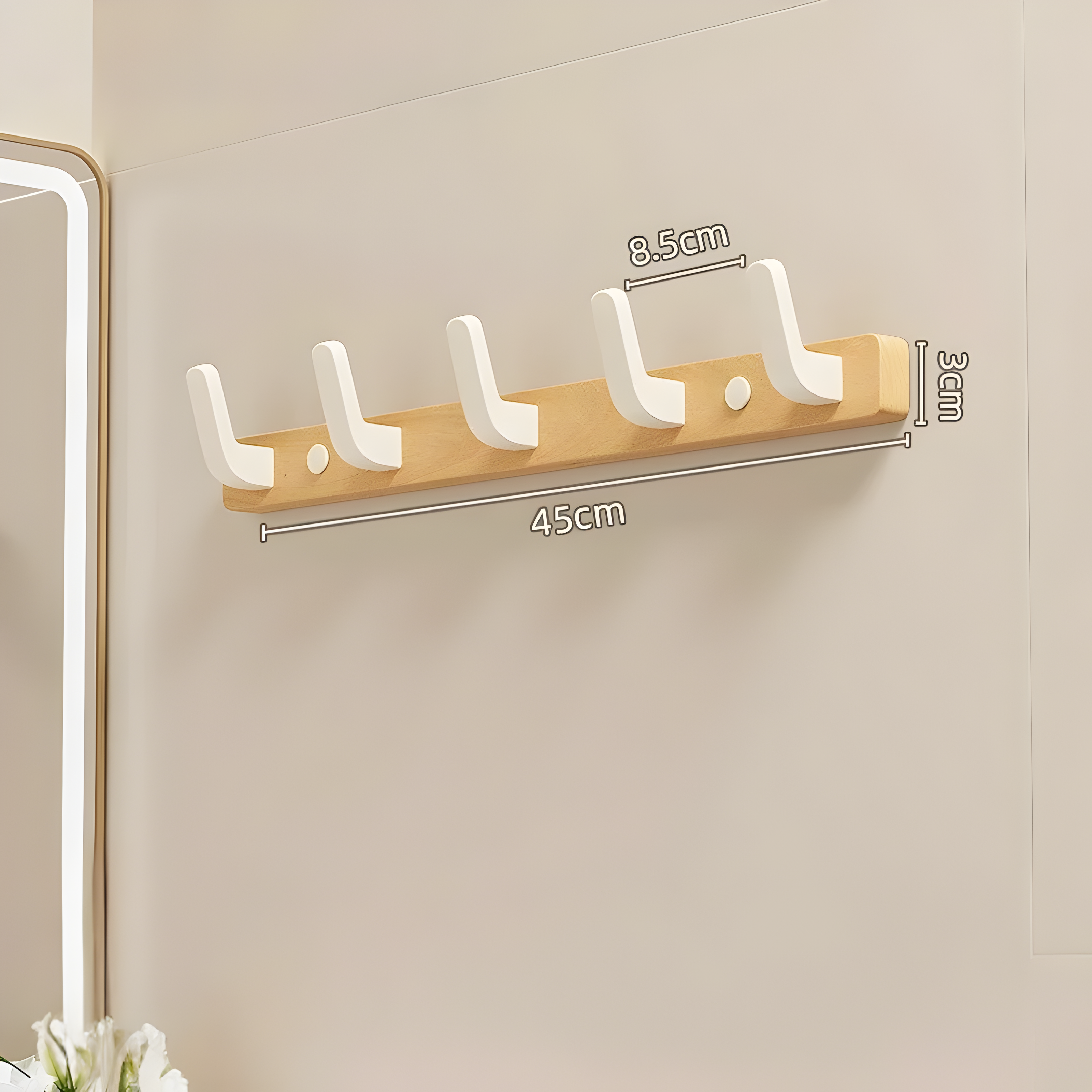 WalnutWisp Hook – Walnuss Holz Wandhaken