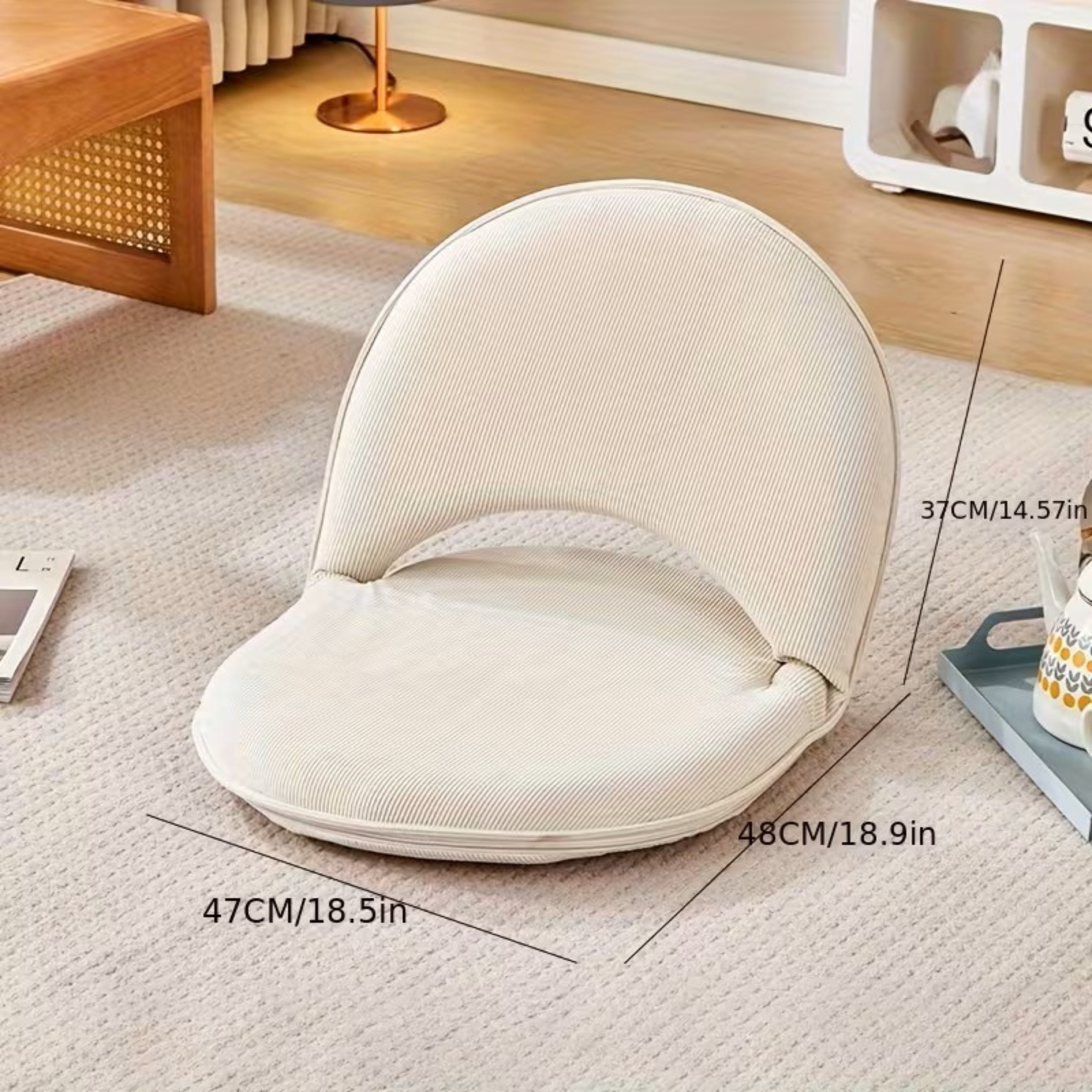 Verstellbarer Lazy-Sessel – Faltbar & Komfortabel | Perfekt für Entspannung zu Hause - Weiß - Wohnzubehör