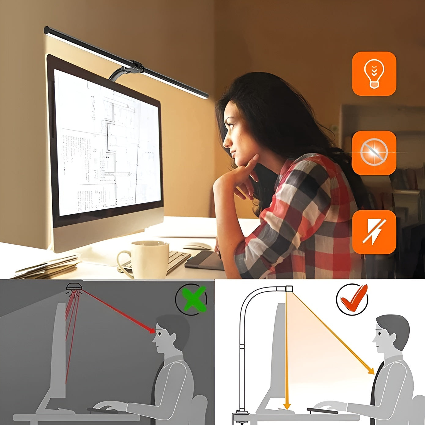 LED-Schreibtischlampe mit Doppelleuchte – Modern und Stilvoll fürs Büro