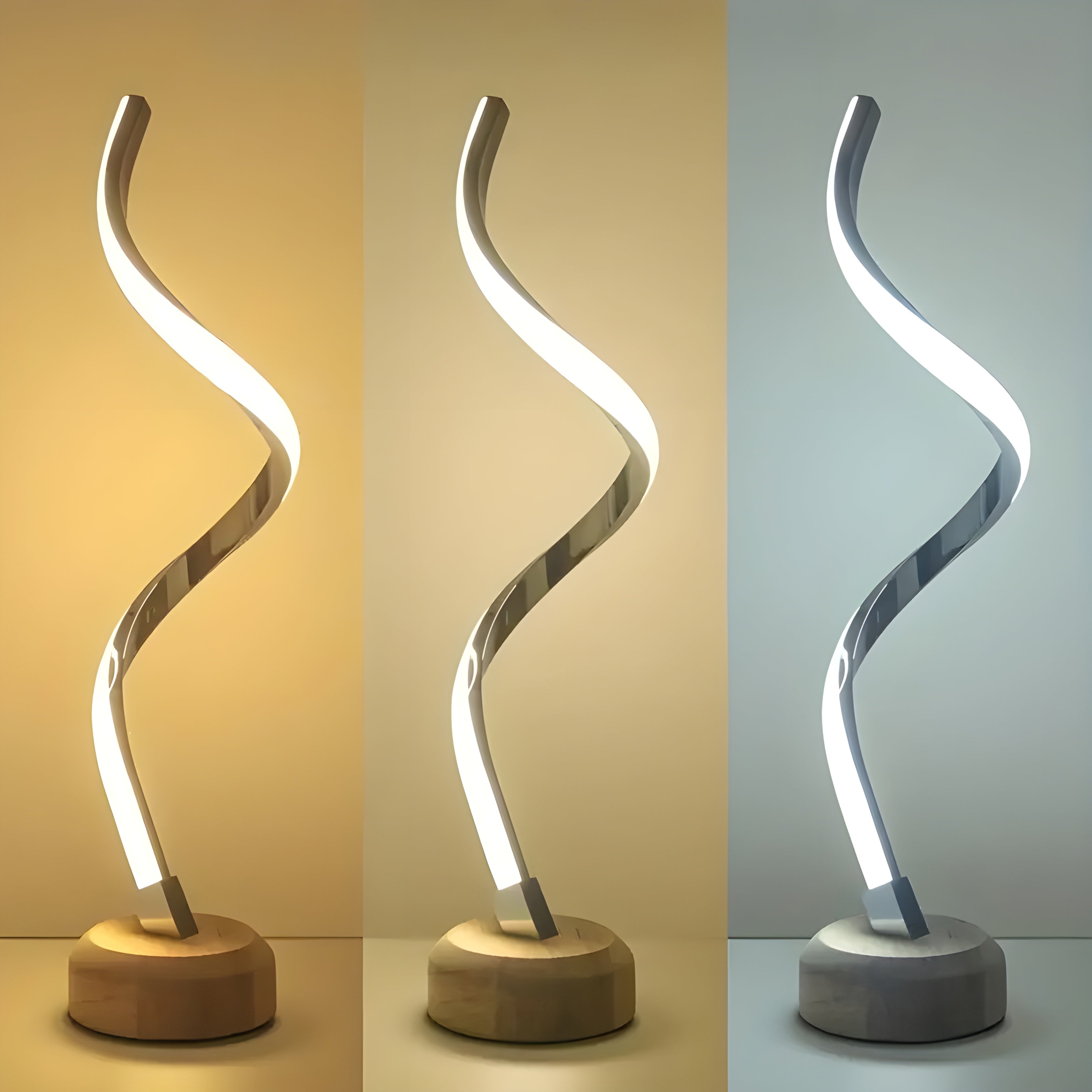 RusticGlow Lampe – Moderne LED Holz Tischlampe