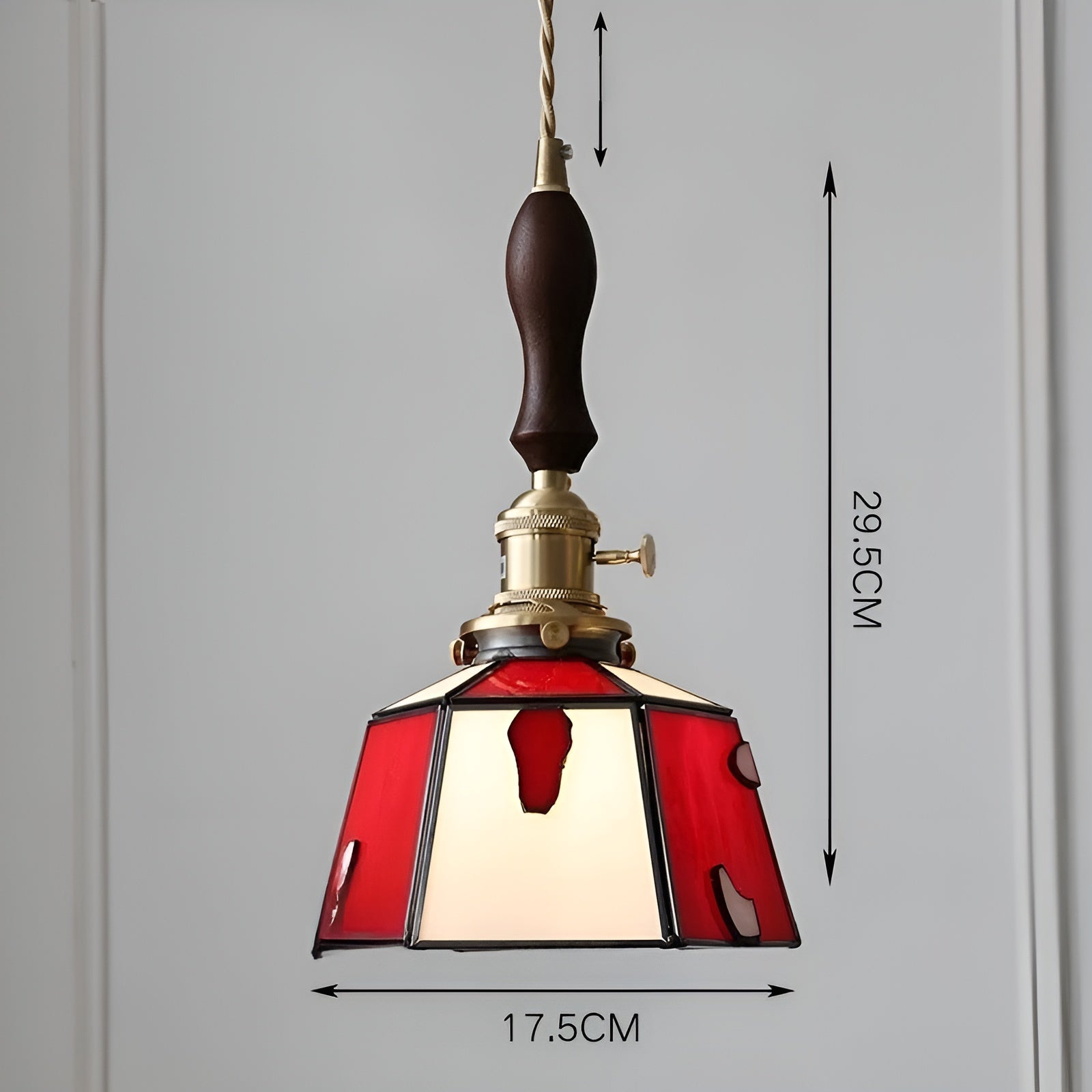 Europäische Vintage-Pendelleuchte – Stilvolle LED-Pendelleuchte aus Holz und Kupfer | Mit Glaskuppel im Design für Wohnzimmer und Esszimmer