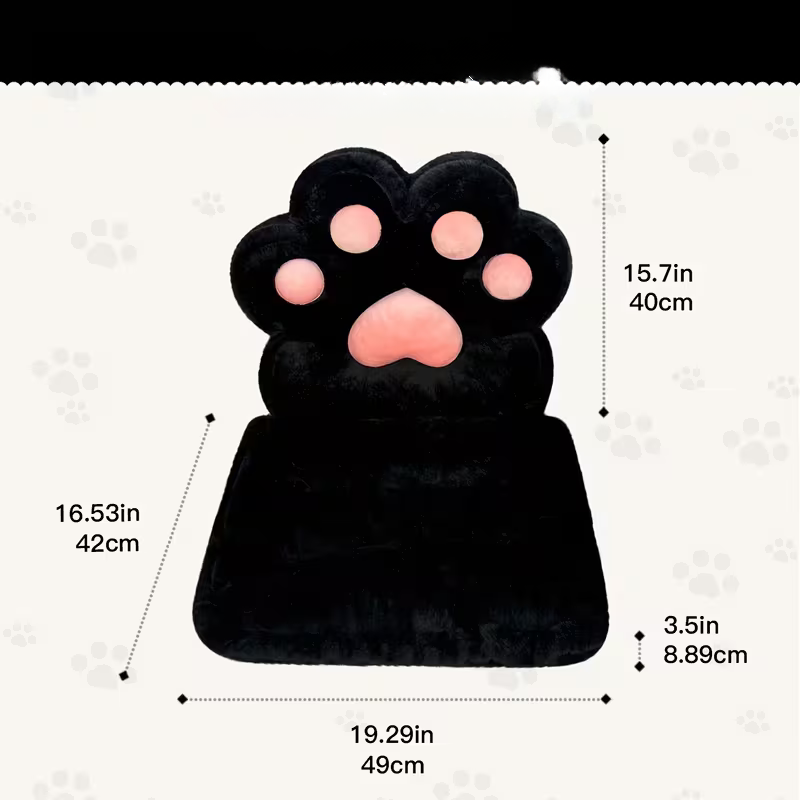 L-förmiges Katzenpfotenkissen – kuschelig und weich | Flauschiges Sitzkissen für Gaming-Stühle und Sofas - Kissen