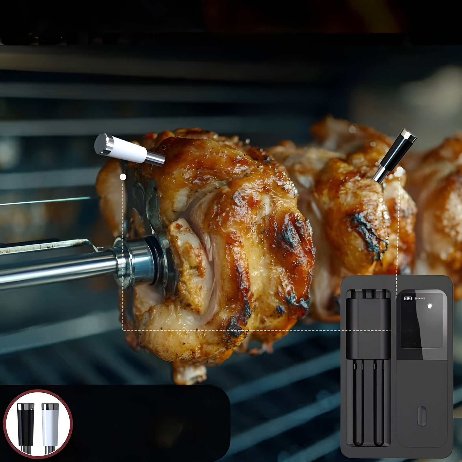 Kabelloses Grillthermometer mit 2 Sonden – Exakte Temperaturmessung | Perfekt für Fleisch & BBQ - Wohnzubehör