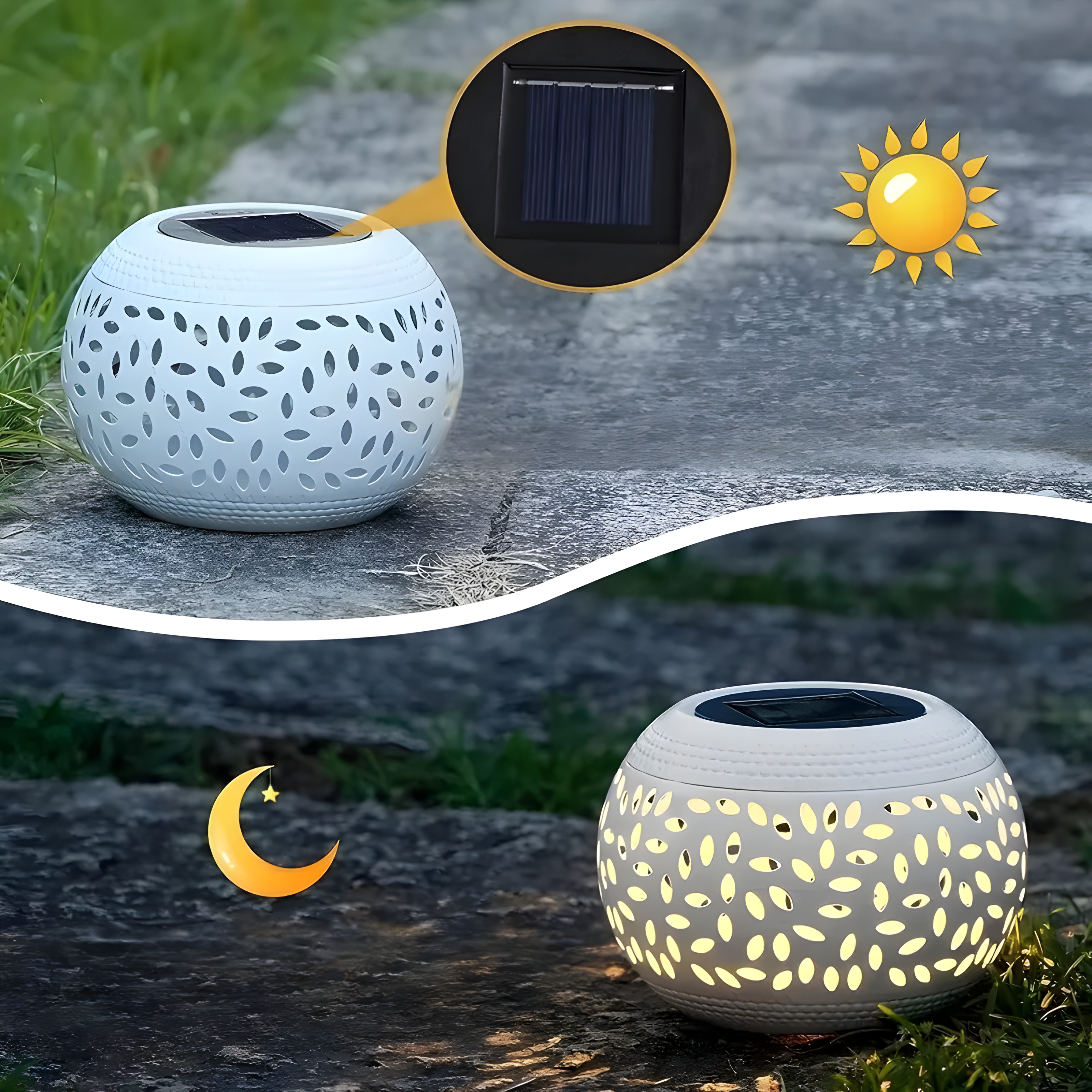 Solartischlampen – Dekoratives Ausgehöhltes Design für Garten & Balkon (2er-Set)