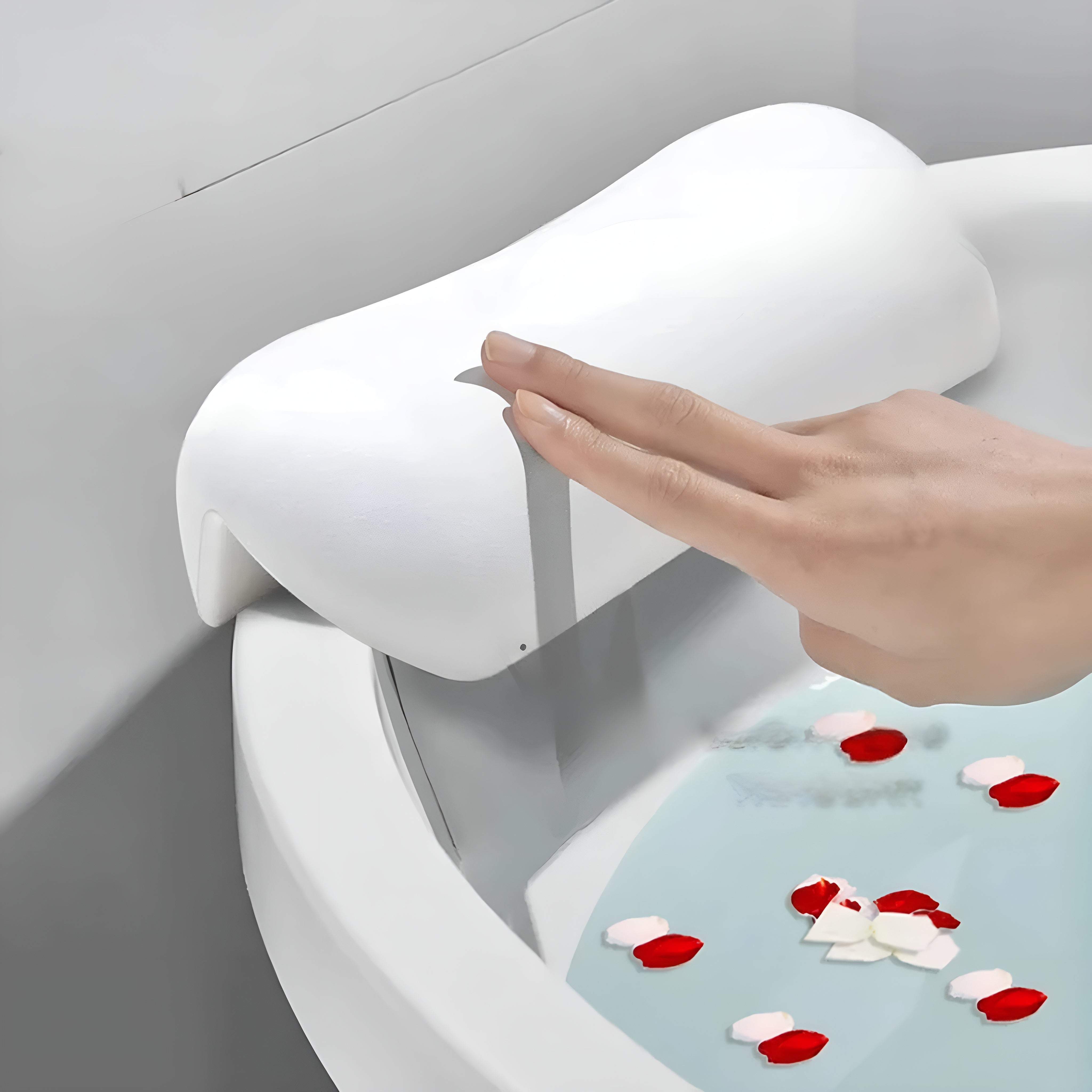 Badewannenkissen – Wasserdicht & Rutschfest | Weiches Memory Foam Kopf- & Rückenpolster mit Saugnäpfen