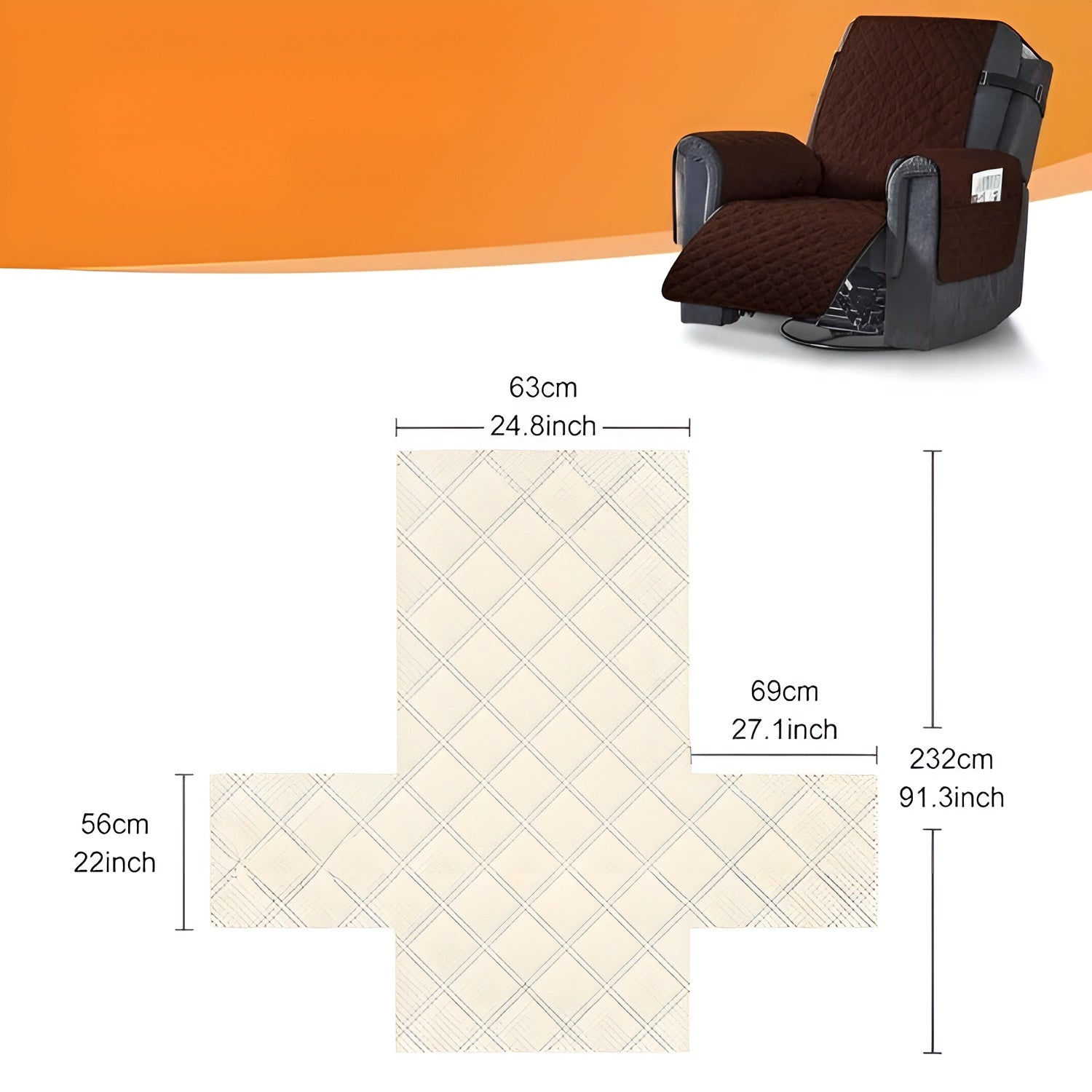 Wasserdichter Sesselüberwurf – Steppdesign in Rautenoptik | Schützt vor Flecken & Abnutzung