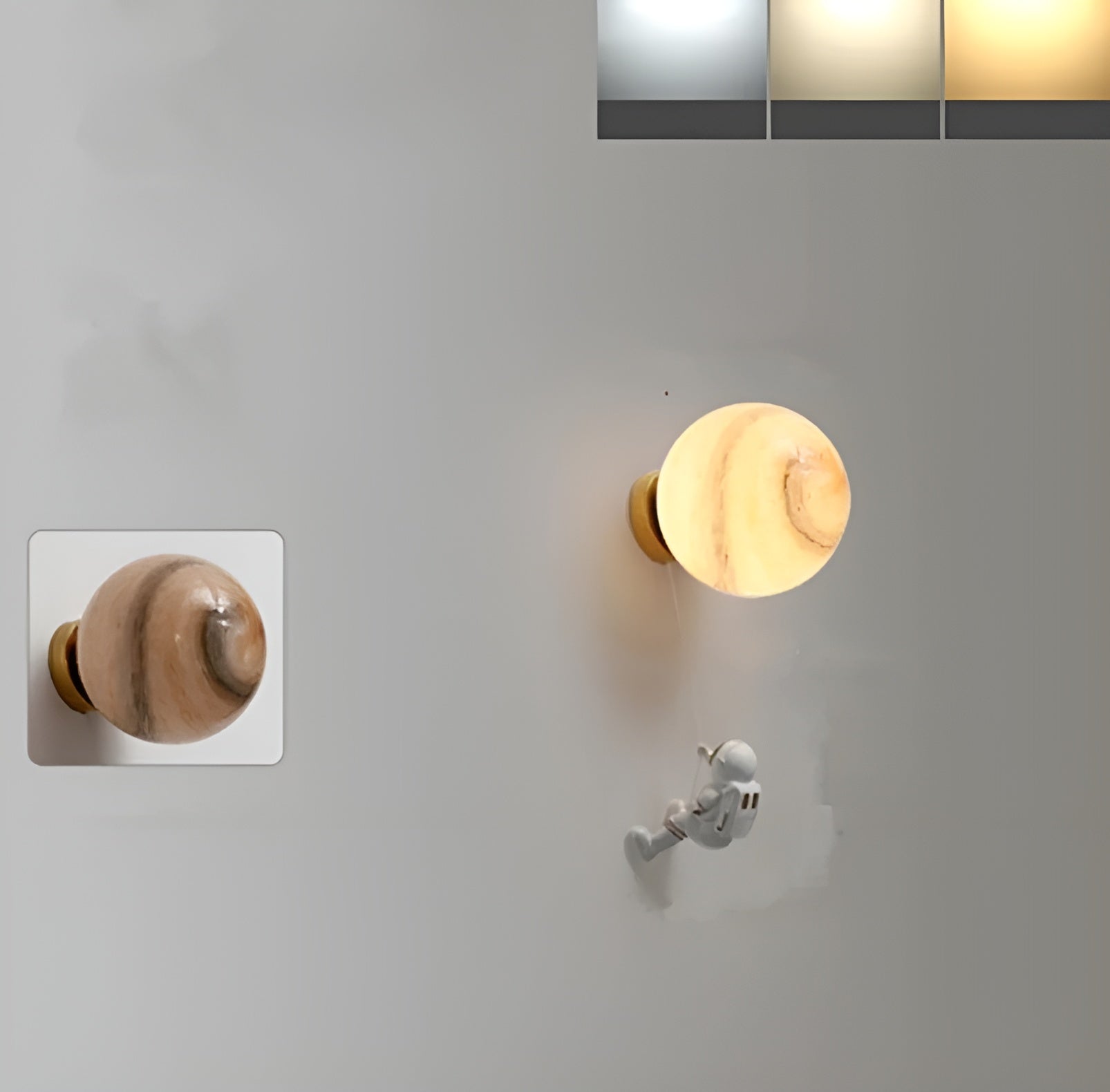 Astronauten-Wandlampe – Dekorative Lampe mit Planet & Glaskugel | Perfekt fürs Kinderzimmer & Nachttisch