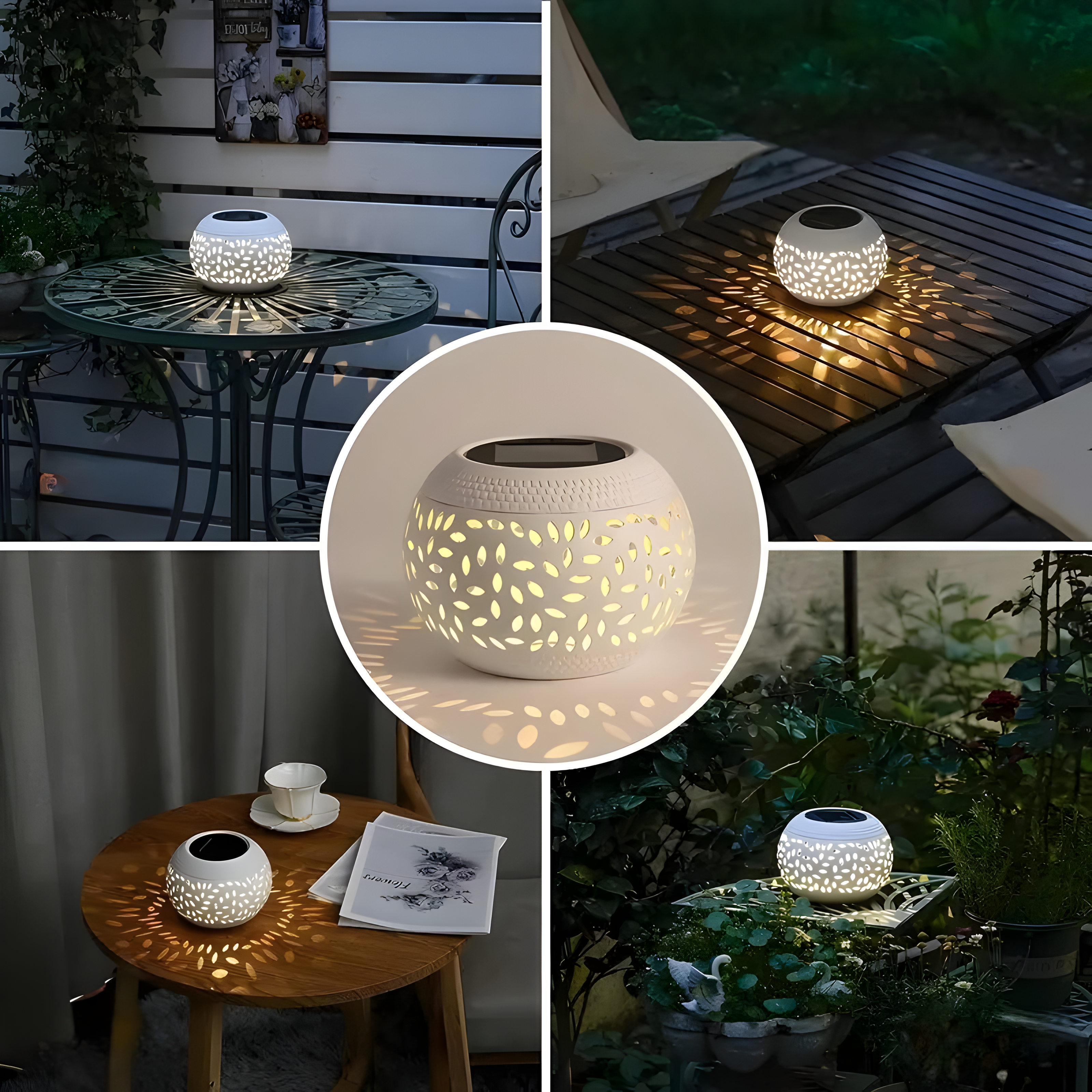 Solartischlampen – Dekoratives Ausgehöhltes Design für Garten & Balkon (2er-Set)