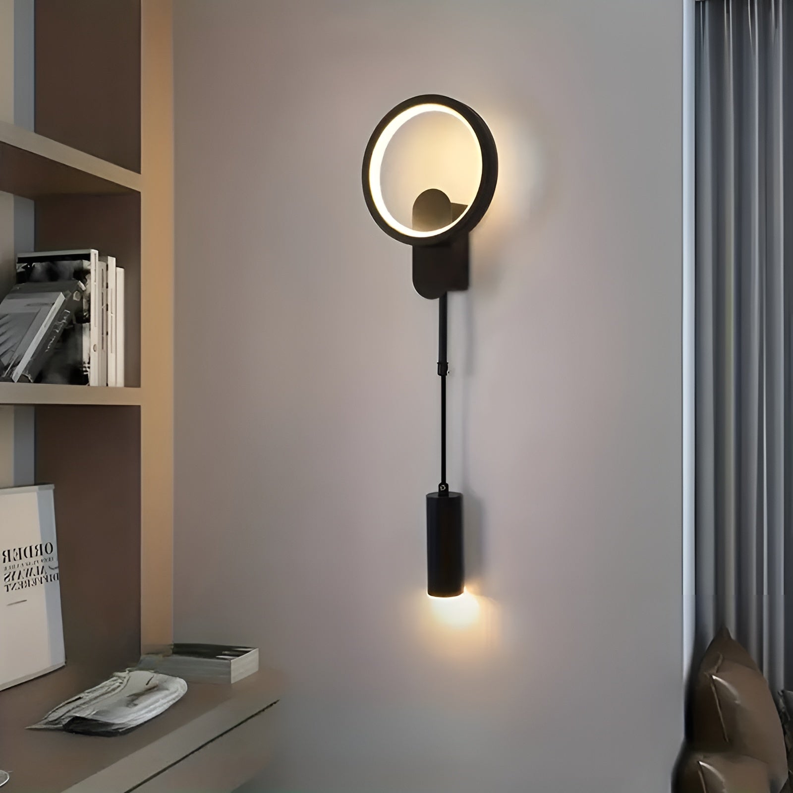 LED-Wandlampe – Stilvolle Schwarz-Goldene Leuchte | Dekorative Beleuchtung für Wohnzimmer, Schlafzimmer & Flur