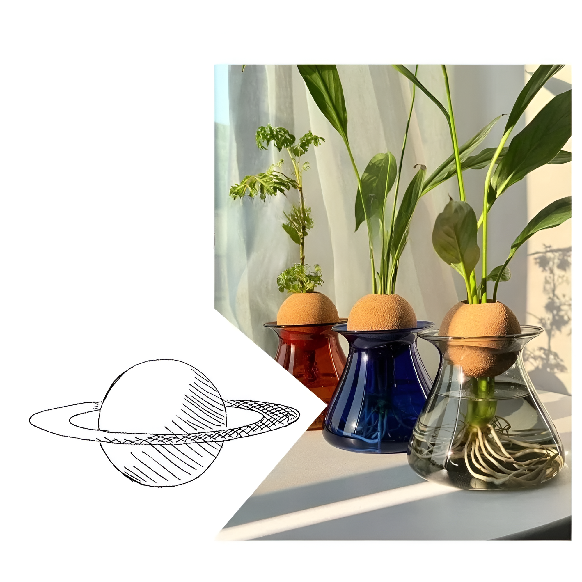 GlacierBloom Vase - Skandinavische Glas Tischvase