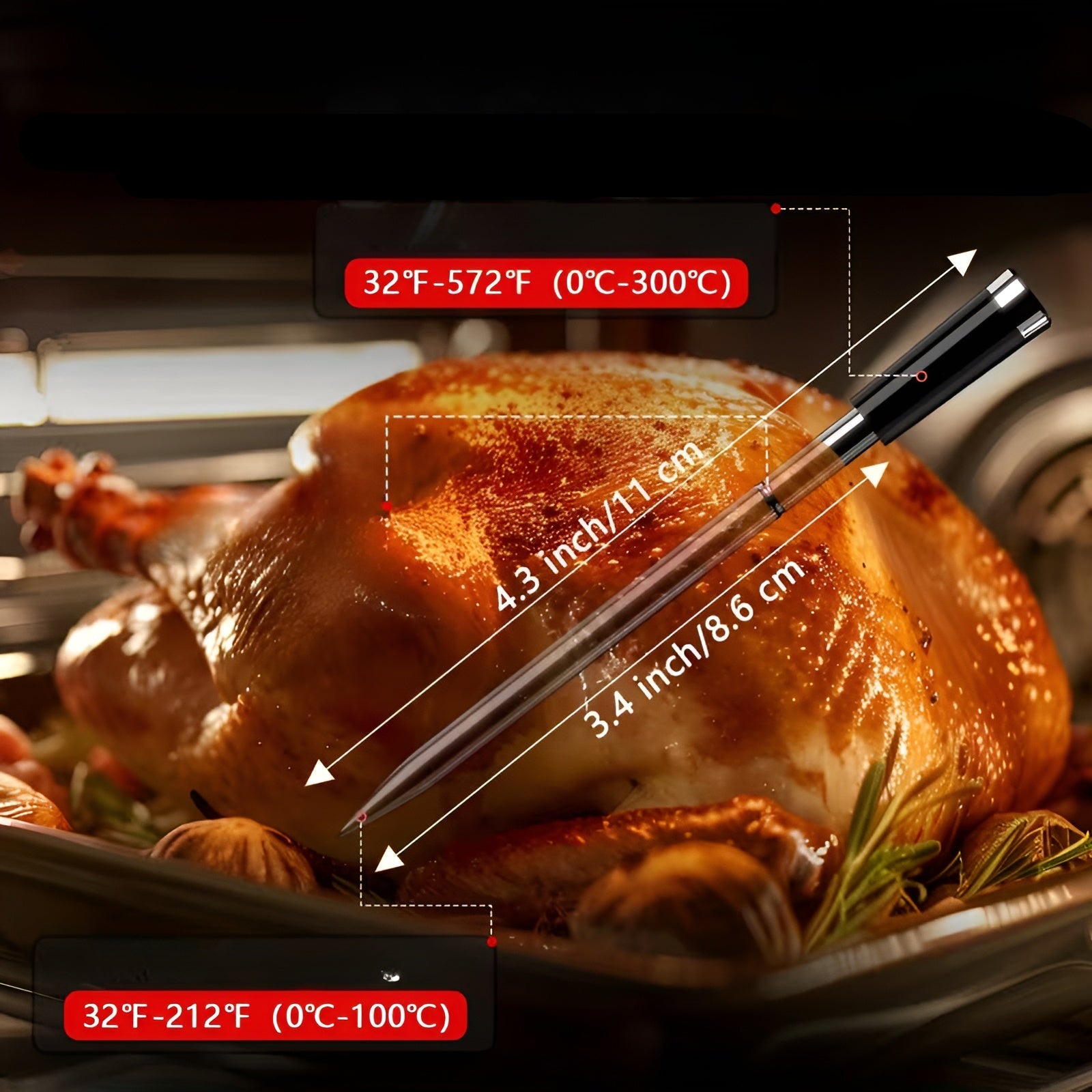 Kabelloses Grillthermometer mit 2 Sonden – Exakte Temperaturmessung | Perfekt für Fleisch & BBQ - Wohnzubehör