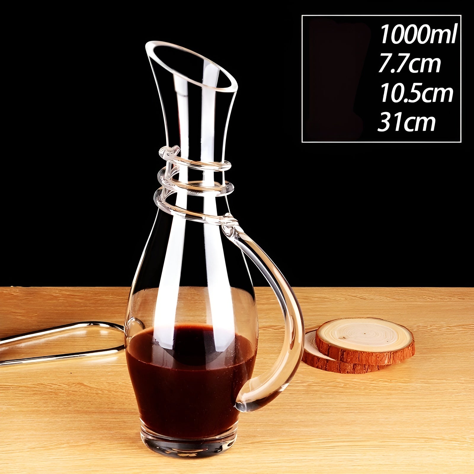 Kristall weindekanter in Schneckenform – Bleifreier für Wein oder Cognac | Dekorativ für Zuhause & Bar