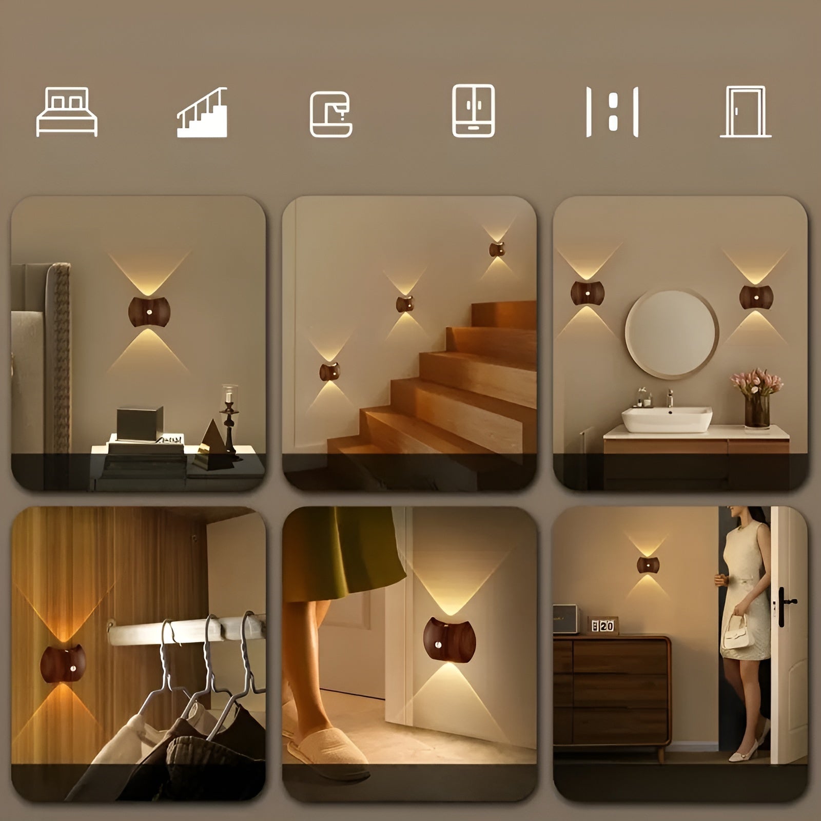 LED-Wandleuchte mit Bewegungsmelder – Wiederaufladbar & Smart | Ideal für Schlafzimmer & Flur