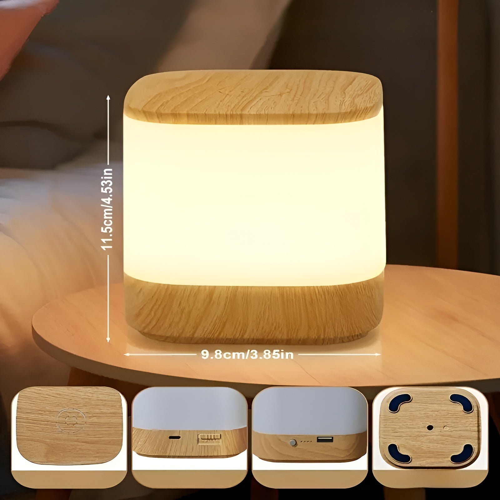 LED-Tischlampe mit Touch-Dimmer – Einstellbare Helligkeit & Farbtemperatur | USB-Aufladung, Timer, Ideal fürs Schlafzimmer