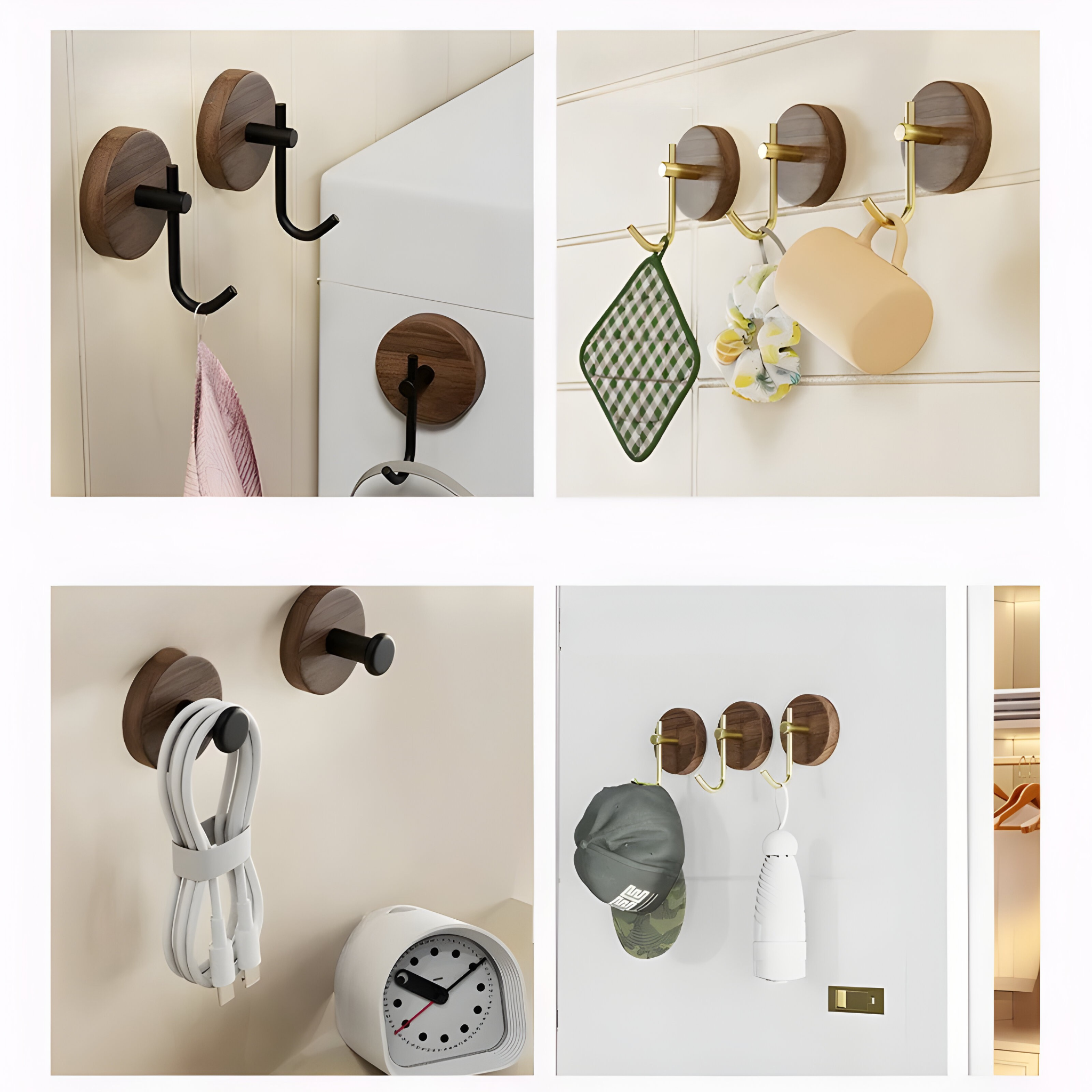 WalnutGrip Hooks – Multifunktionale Wandhaken aus Walnussholz