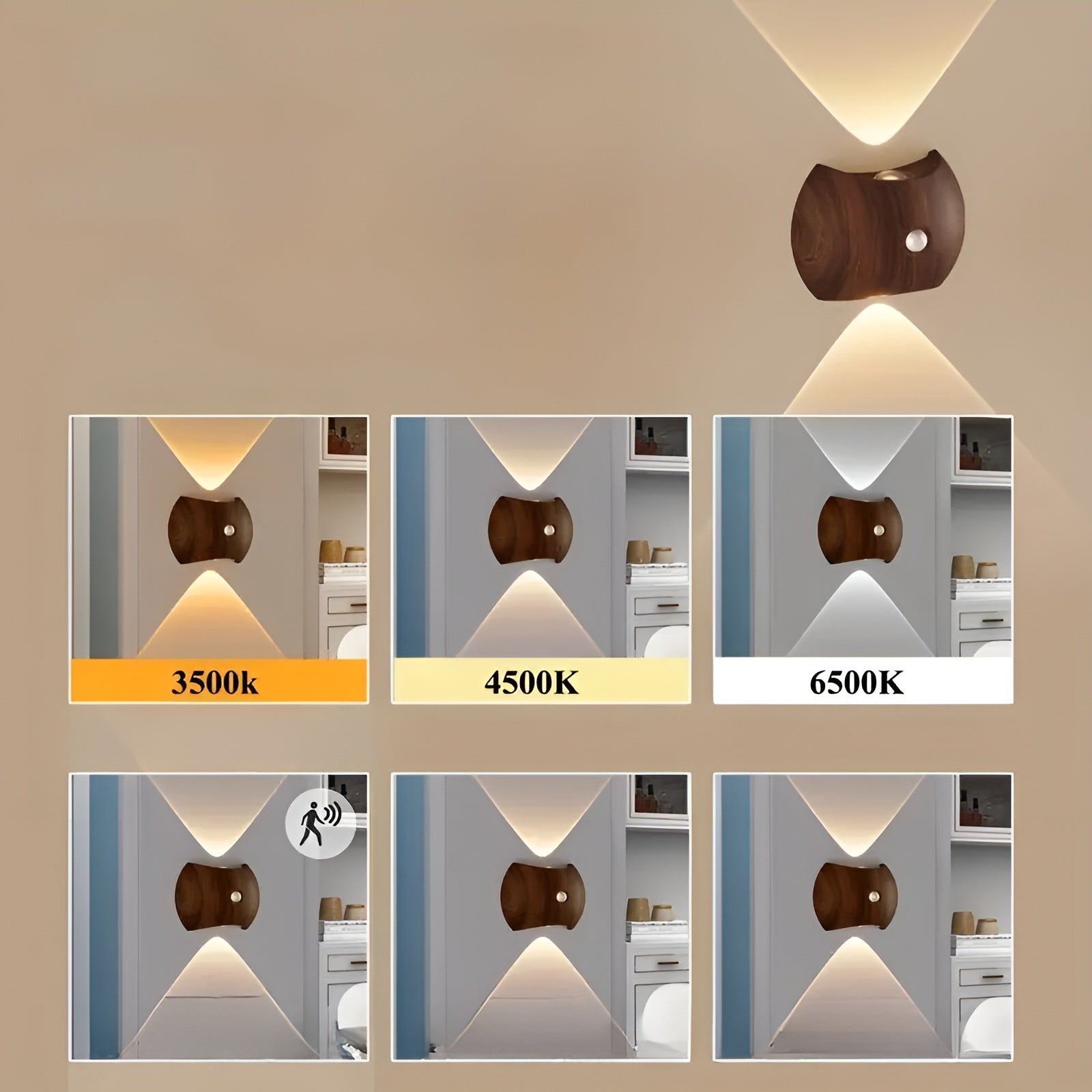 LED-Wandleuchte mit Bewegungsmelder – Wiederaufladbar & Smart | Ideal für Schlafzimmer & Flur