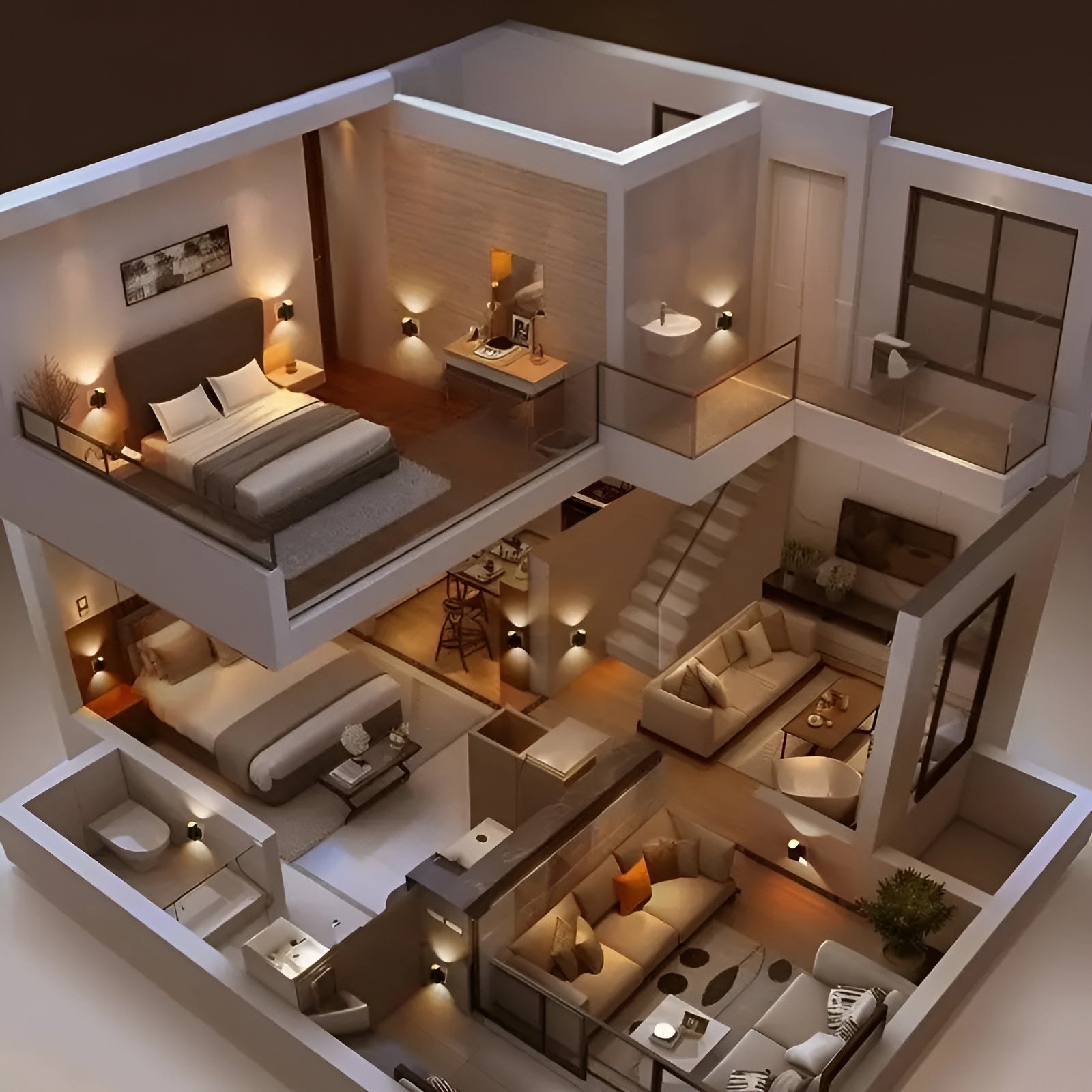 2er Set LED Wandleuchten mit Stecker –Dimmbare Wandleuchten im Modernen Schwarz-Kupfer Look | Perfekt für Schlafzimmer & Flur
