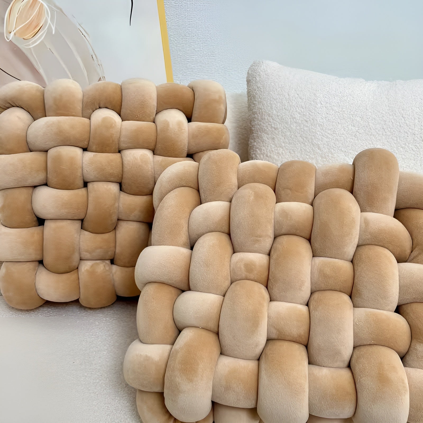 Knoten-Dekokissen im 2er-Set – Weich und Dekorativ | Perfekt für Sofa Bett und Wohnzimmer - Kissen