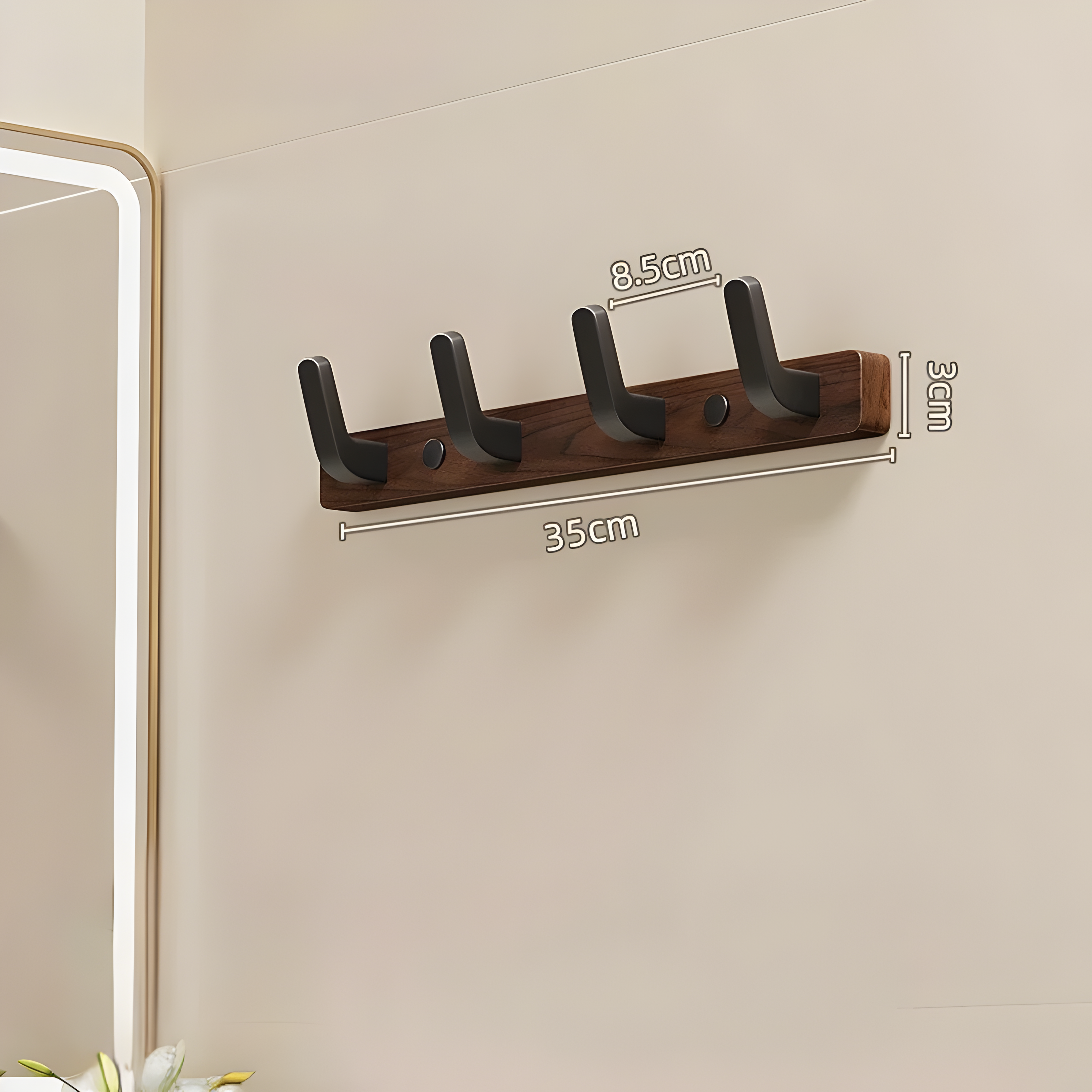 WalnutWisp Hook – Walnuss Holz Wandhaken