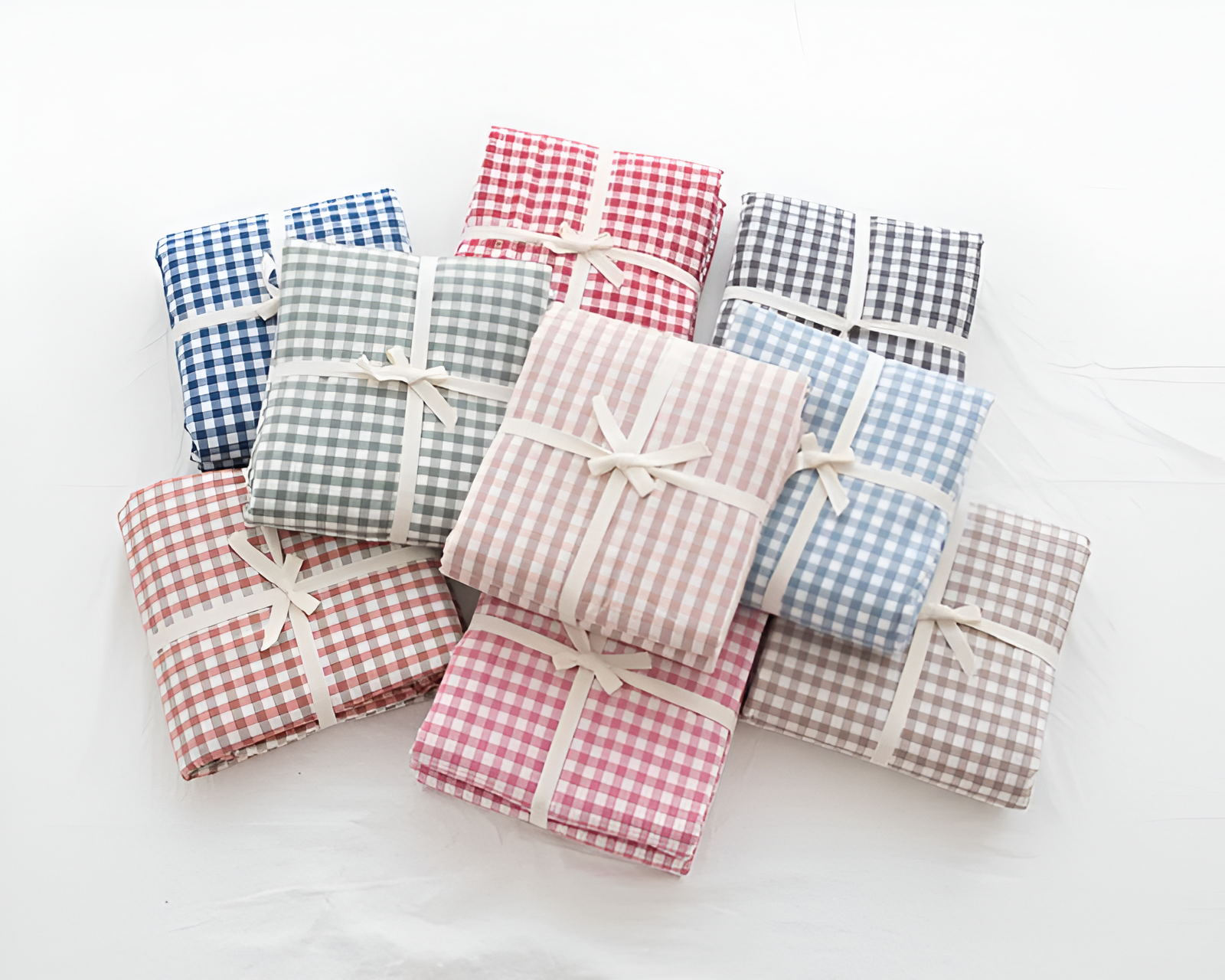 LunaVeil Bettwaren - Baumwolle Ginghan Stil Bettdecke Set
