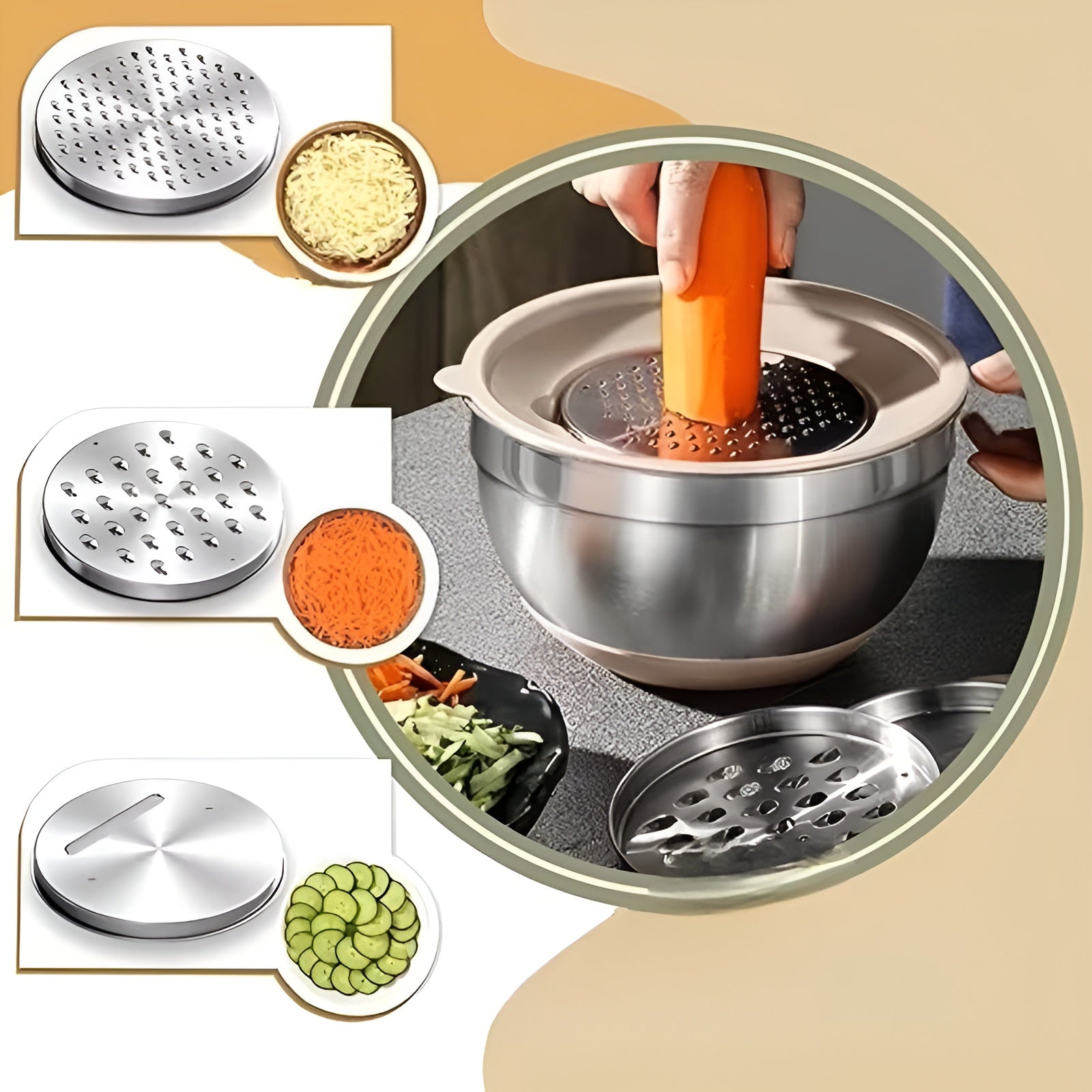 15-teiliges Edelstahl-Rührschüsselset – Rutschfeste Silikonbasis | Ideal zum Mischen Backen und Kochen - Rührschüssel