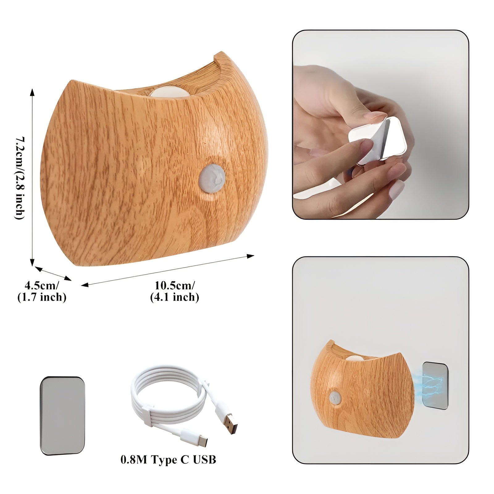 LED-Wandleuchte mit Bewegungsmelder – Wiederaufladbar & Smart | Ideal für Schlafzimmer & Flur
