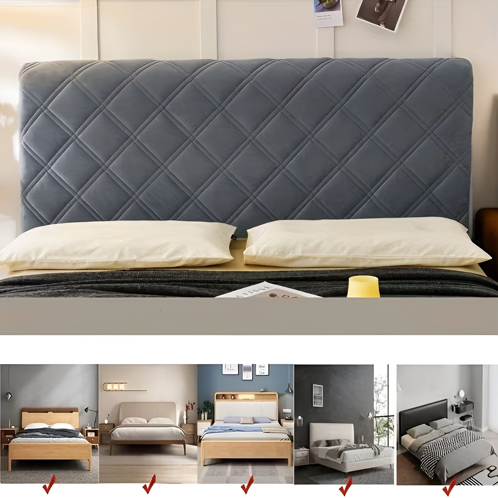 Kopfteilbezug Gesteppt – Premium Polsterung für Mehr Komfort | Dekorativ & Schützend