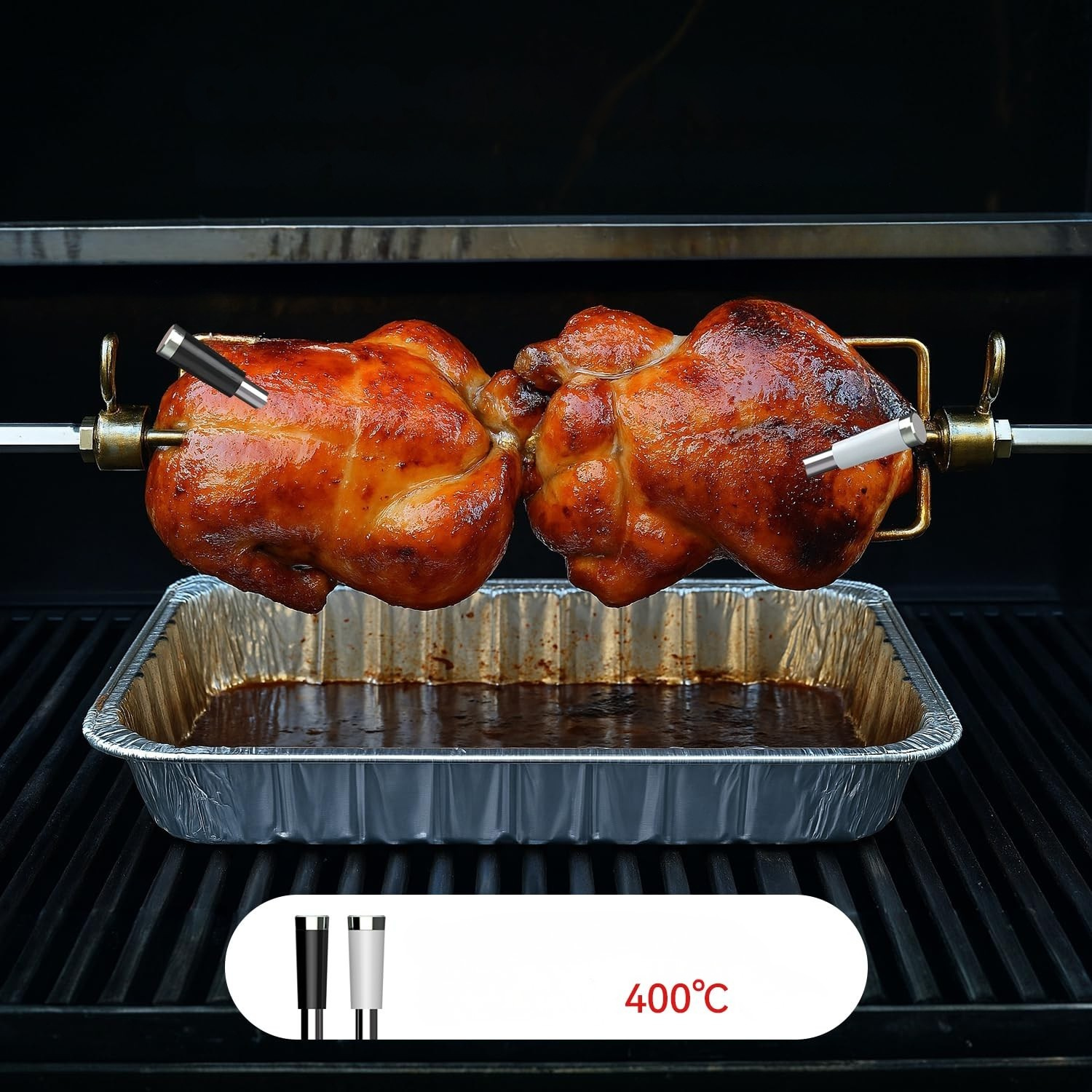 Kabelloses Grillthermometer mit 2 Sonden – Exakte Temperaturmessung | Perfekt für Fleisch & BBQ - Wohnzubehör
