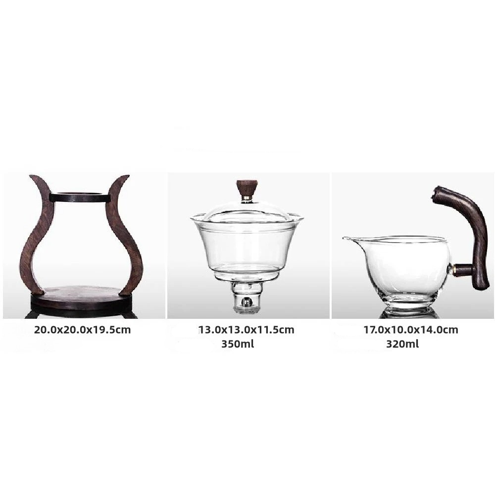 Teeset aus Glas mit Magnetfluss – Halbautomatische Kanne, Hitzebeständig und Elegant