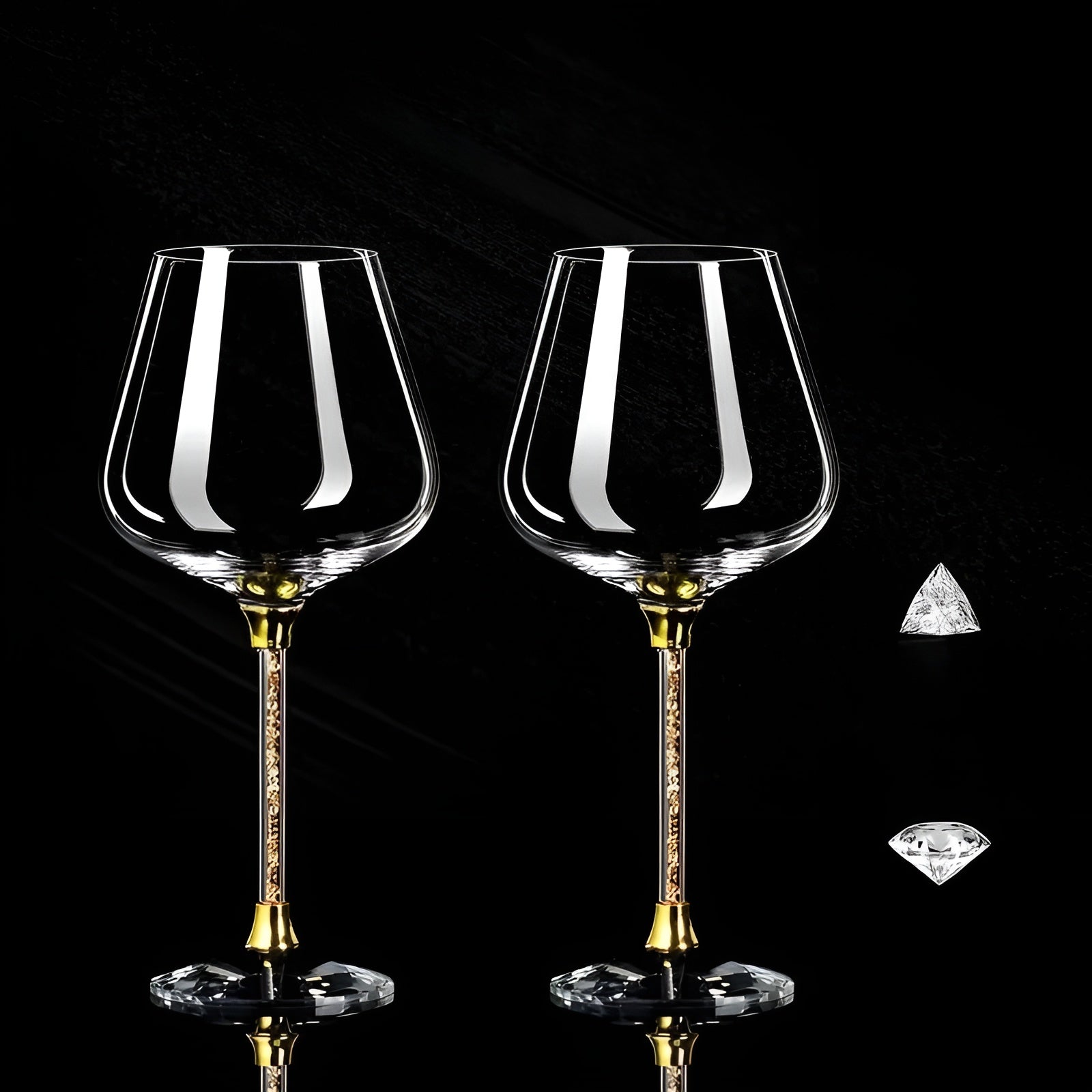 Kristall-Weingläser Set – 2-teilig, Elegant und Luxuriös | Perfekt für Rotwein, Weißwein & Champagner