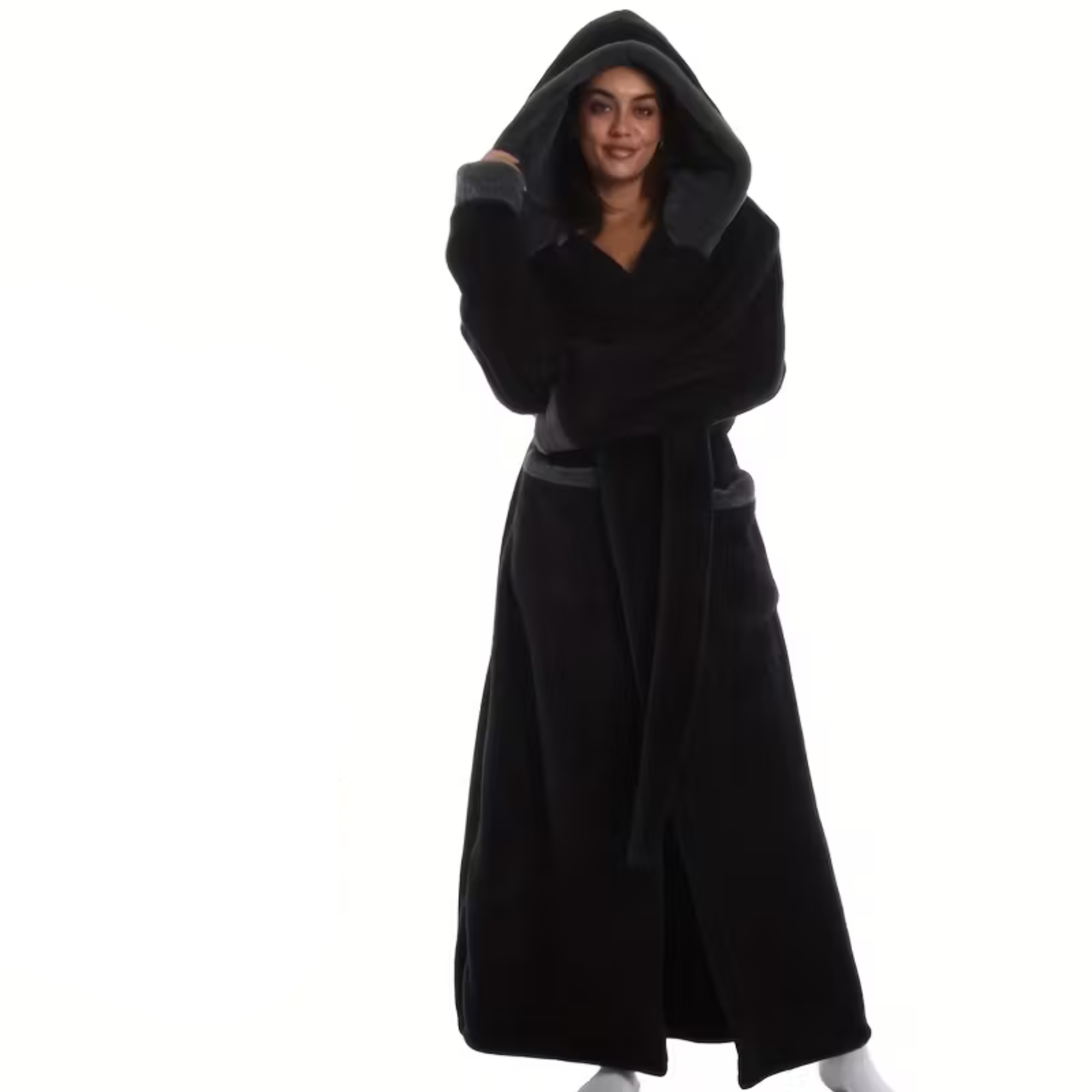 Langer Kapuzenbademantel – Dick, Warm & Kuschelig | Perfekt für Winter, Zuhause & Reisen