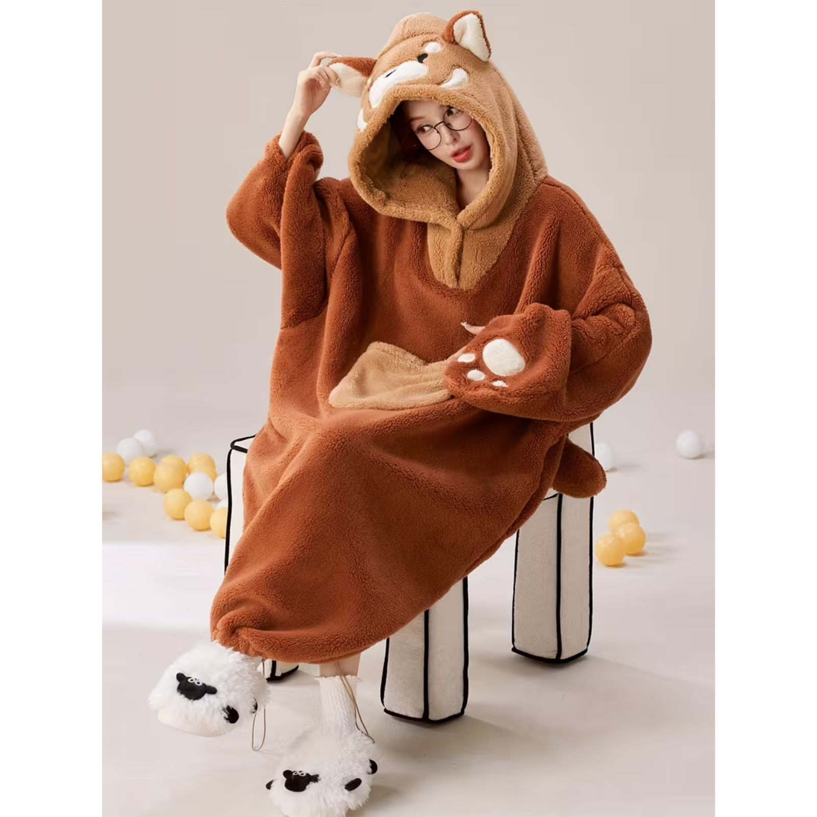 Kapuzen-Decke für Damen – Extra Warm & Kuschelig | Oversize Loungewear für Zuhause und Draußen - Decke